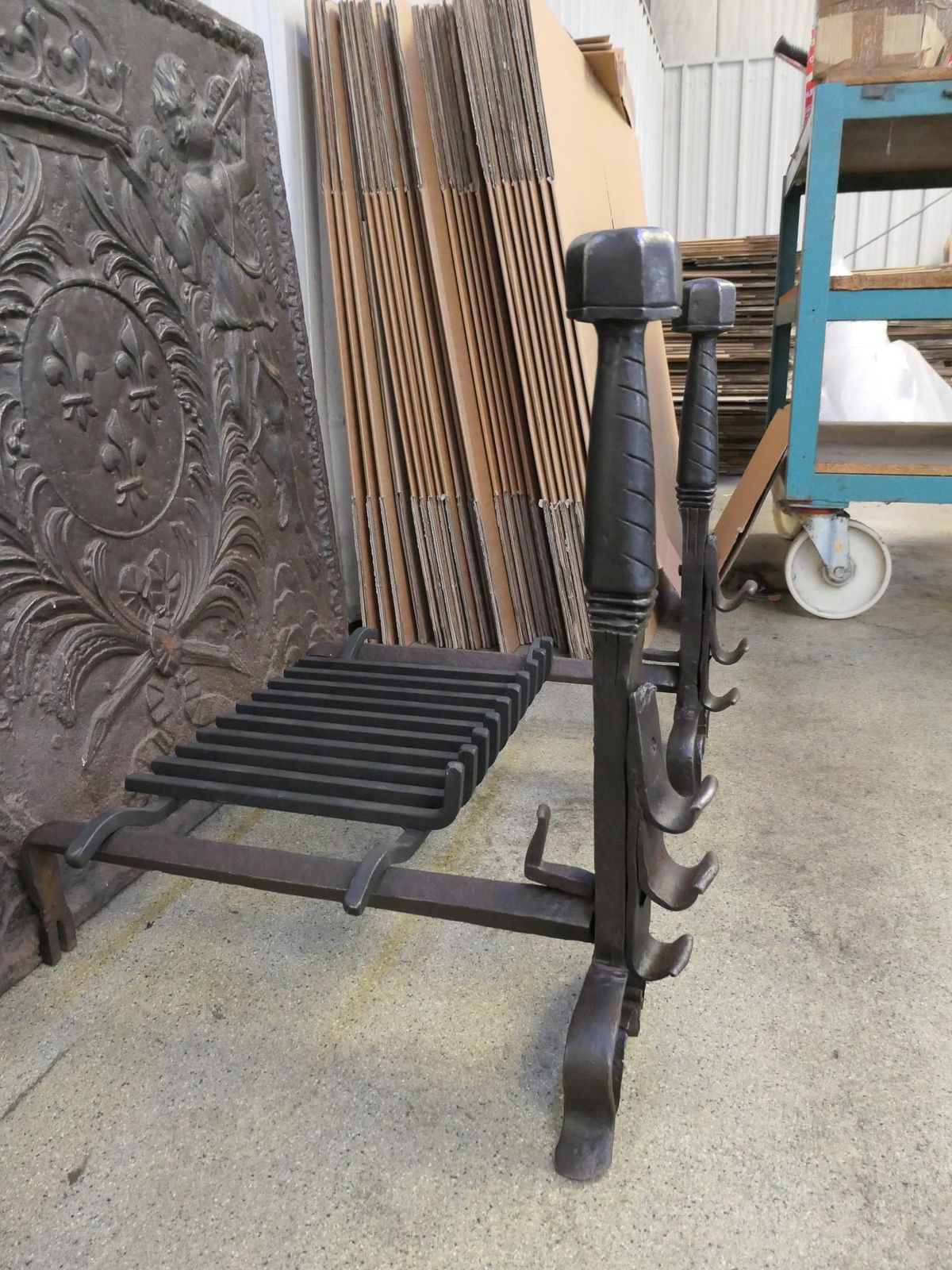 photo for sale French Louis XIII Period Fireplace Grate Or Fire Basket, 17th Century