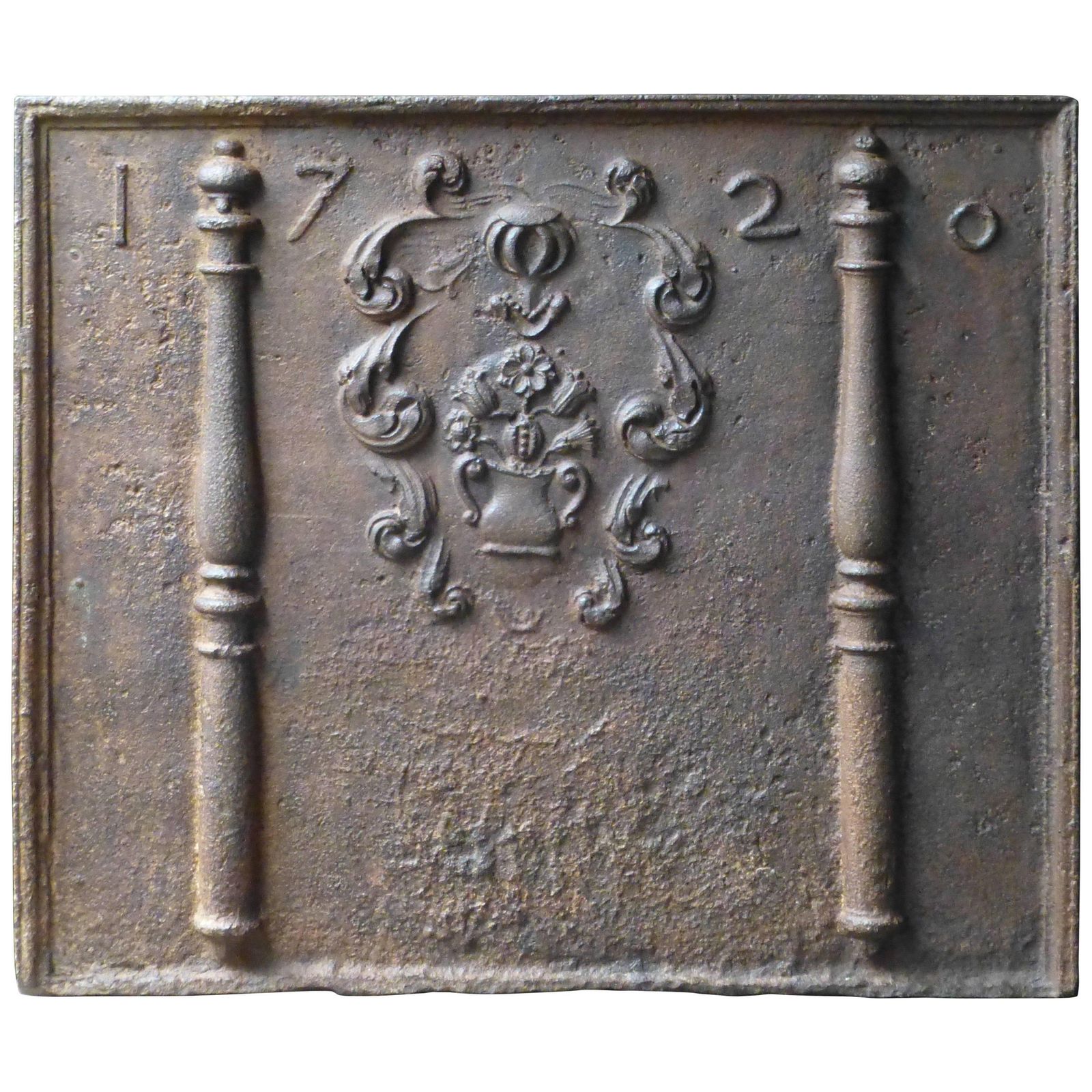 Magnificent French 'Coat Of Arms' Fireback / Backsplash, Dated 1720
