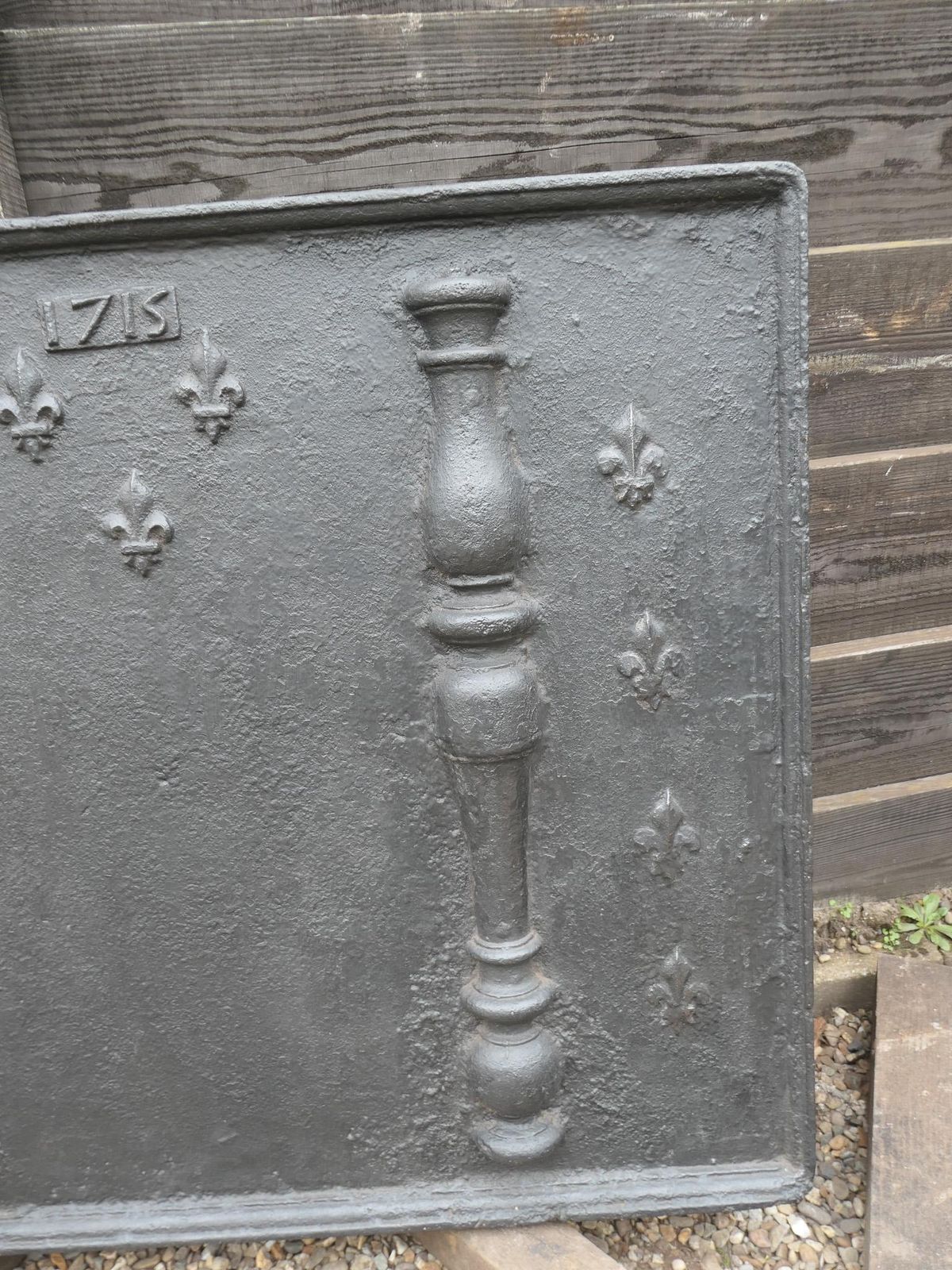 Large 18th Century French Fireback / Backsplash With Pillars And Fleurs De Lys photo 1686.0