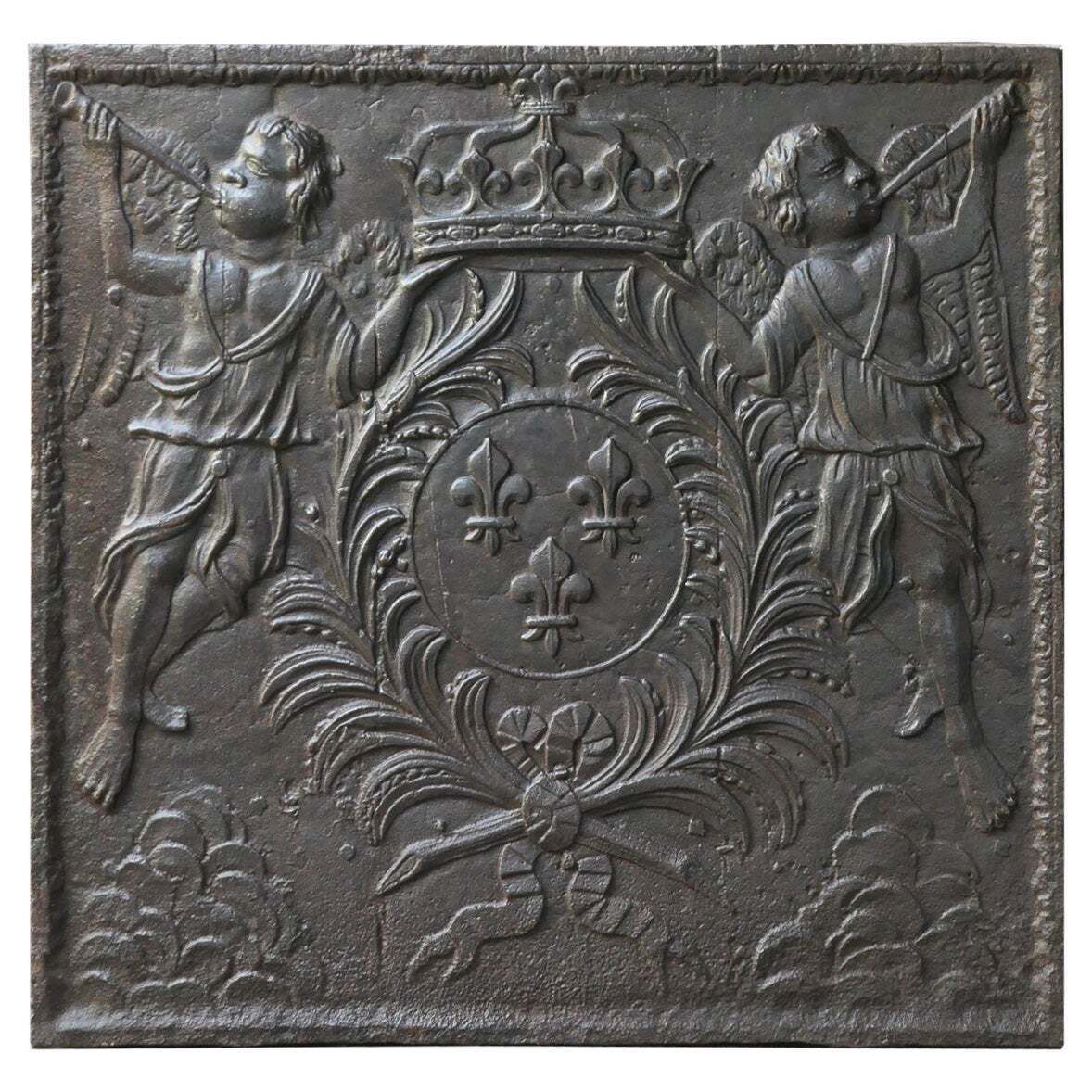 Antique French Louis XV Arms Of France Fireback / Backsplash, 18th Century