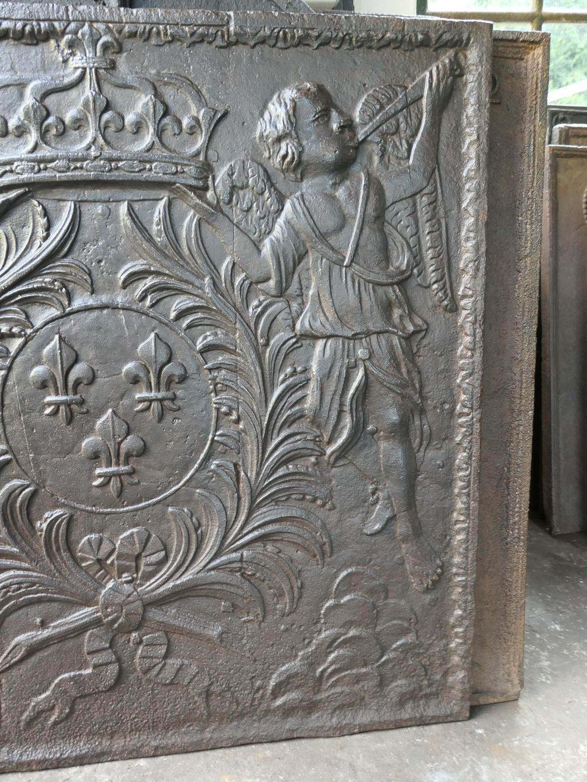 photo for sale Antique French Louis XV Arms Of France Fireback / Backsplash, 18th Century