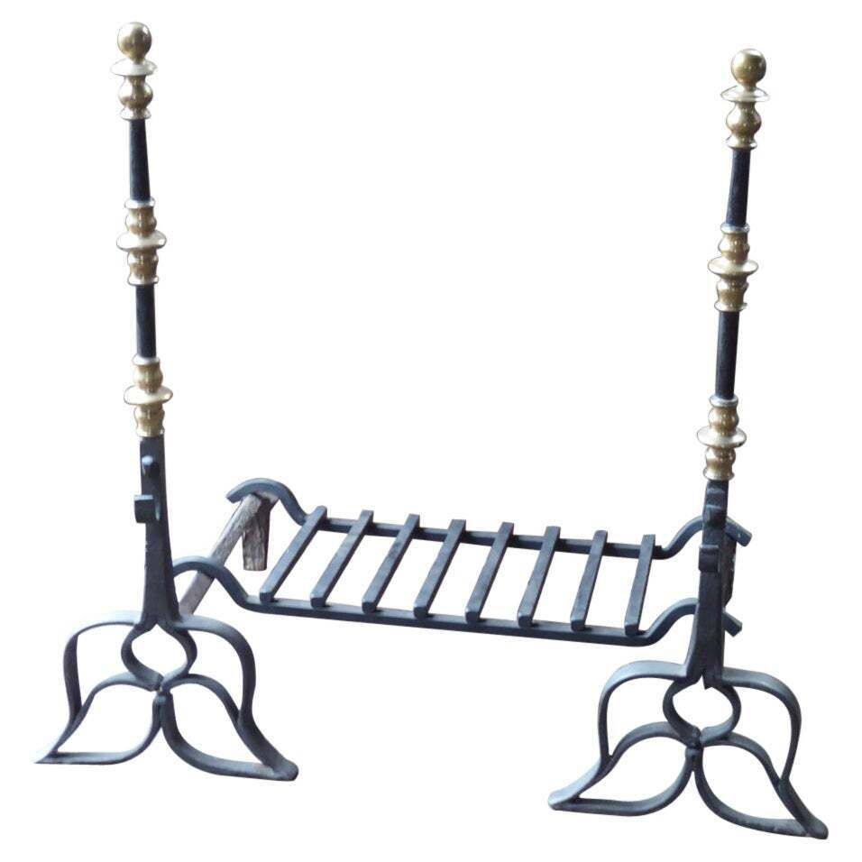 Large French Renaissance Period Fireplace Grate Or Fire Basket, 16th   17th C.