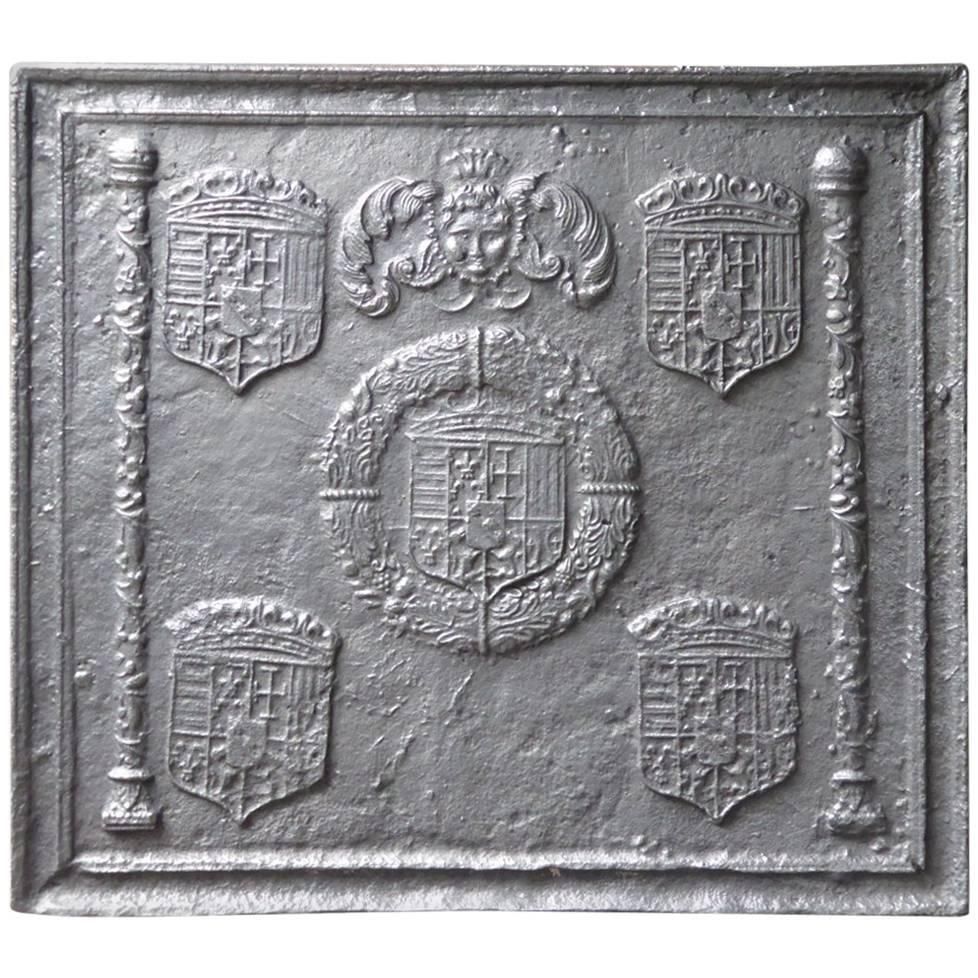 16th 17th Century French 'Arms Of Lorraine' Fireback / Backsplash