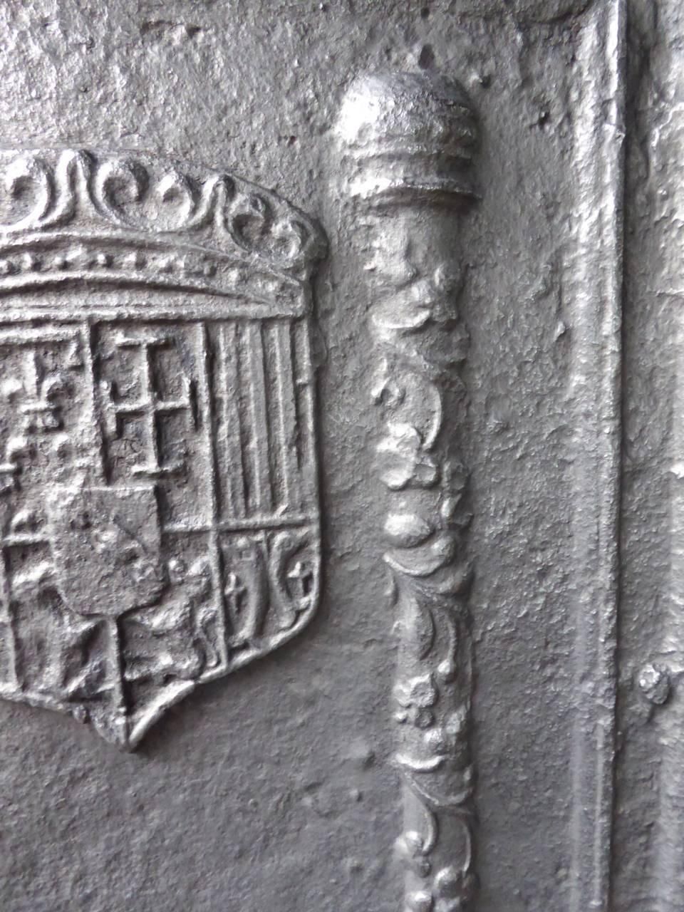 16th 17th Century French 'Arms Of Lorraine' Fireback / Backsplash photo vintage