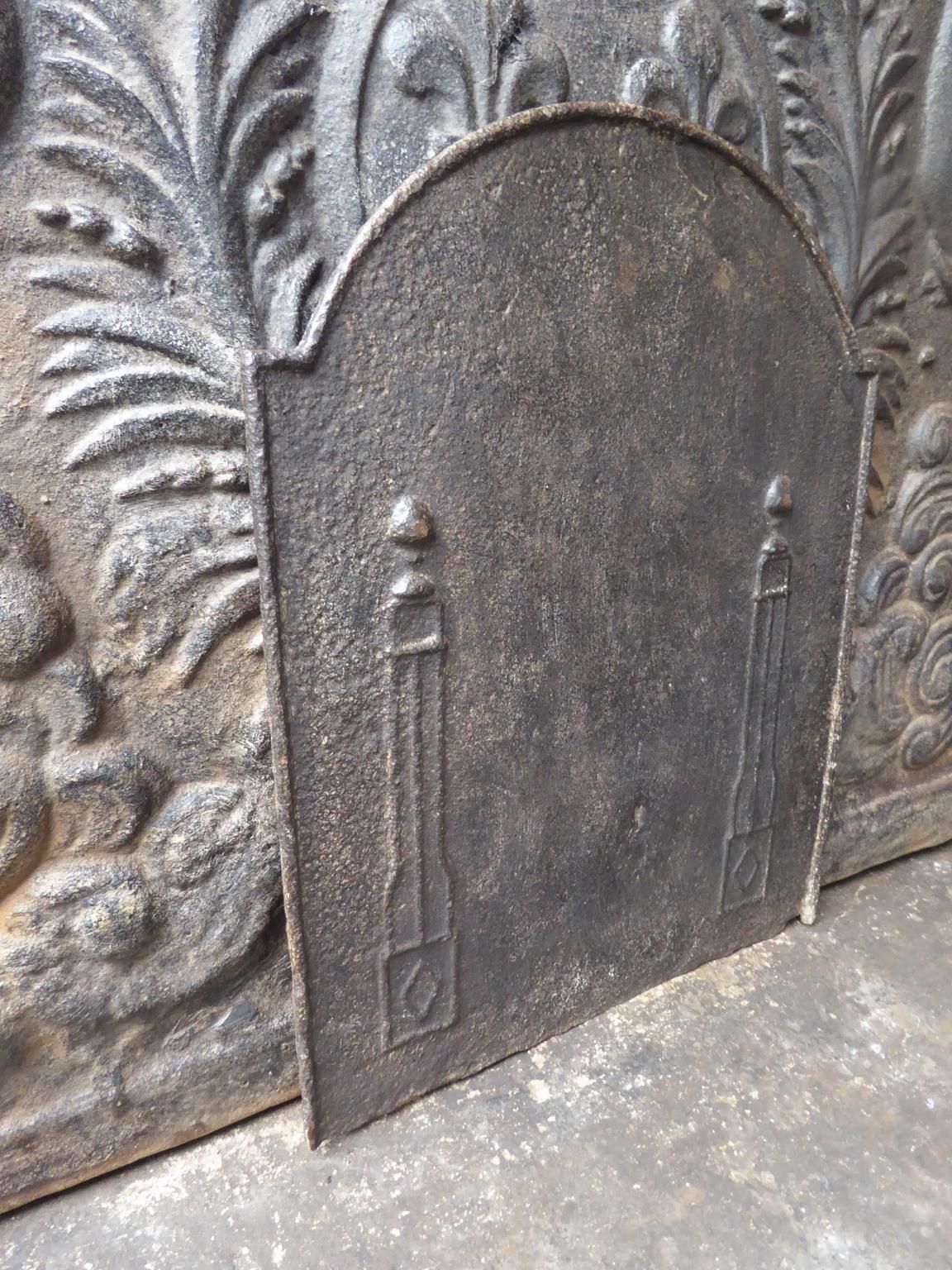 Antique French Neoclassical 'Pillars Of Freedom' Fireback / Backsplash, 19th C. photo 252.0