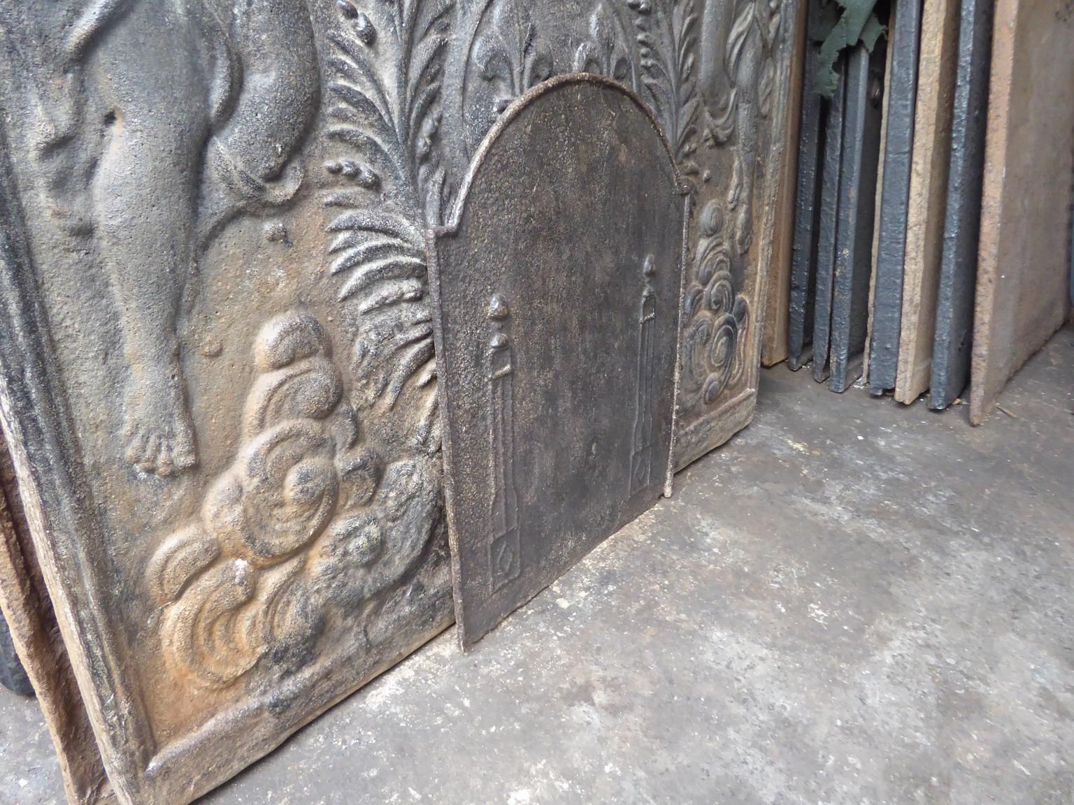 Antique French Neoclassical 'Pillars Of Freedom' Fireback / Backsplash, 19th C. photo vinterior