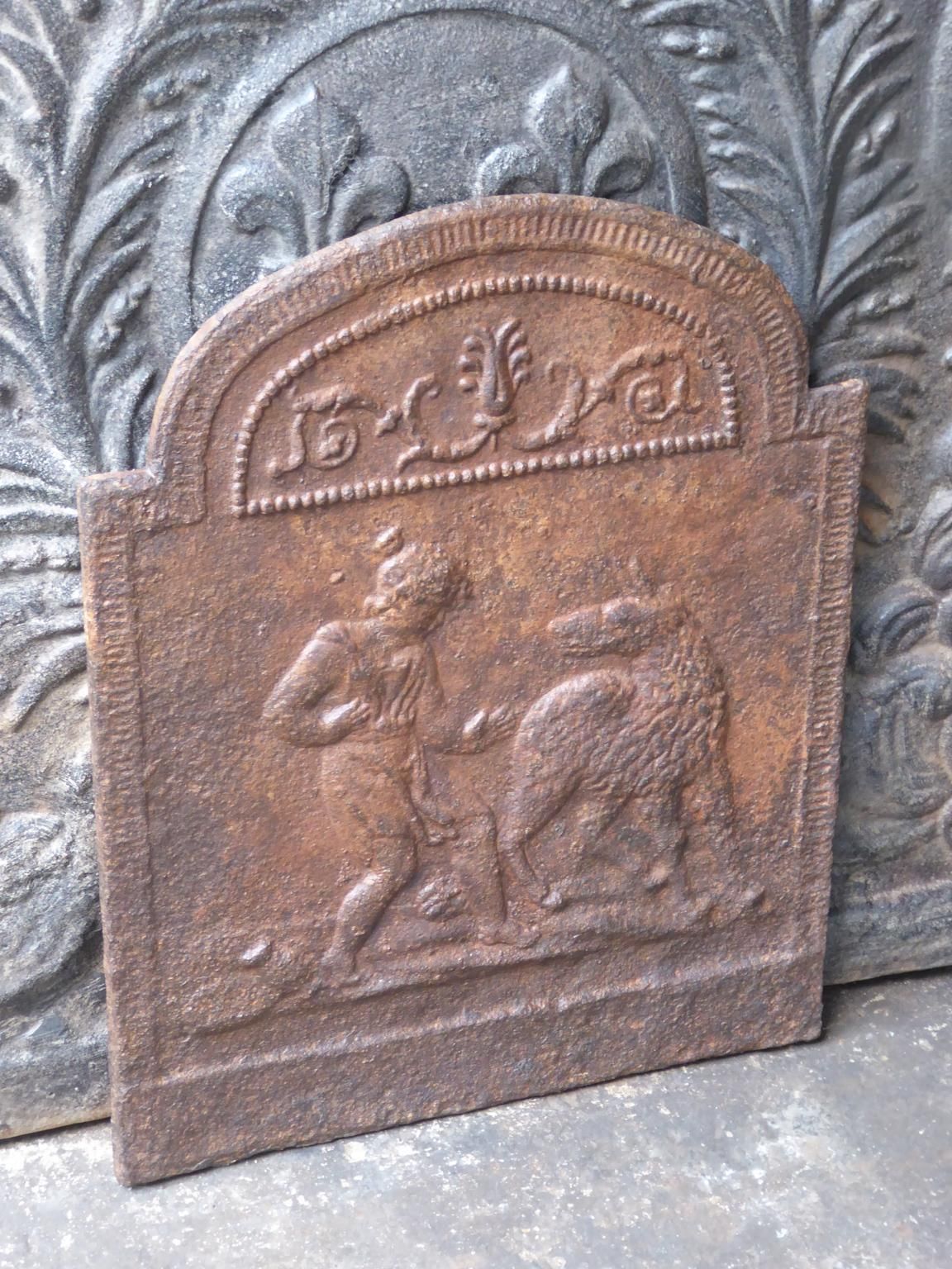 Antique French Napoleon III 'Little Red Riding Hood' Fireback / Backsplash photo for sale