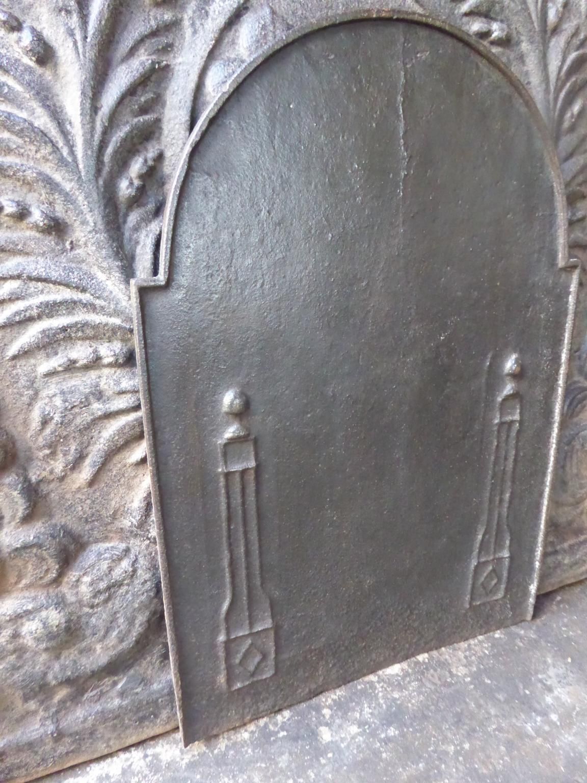 Antique French Neoclassical 'Pillars Of Freedom' Fireback / Backsplash, 19th C. photo 320.0