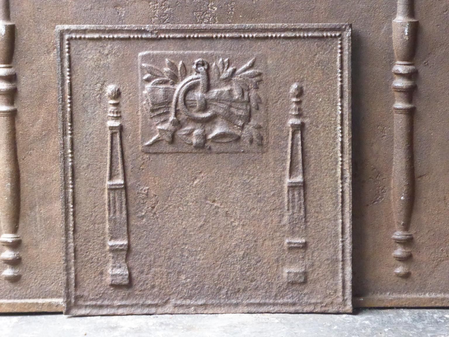 Antique French Neoclassical 'Pillars Of Freedom' Fireback / Backsplash, 19th C. photo furniture