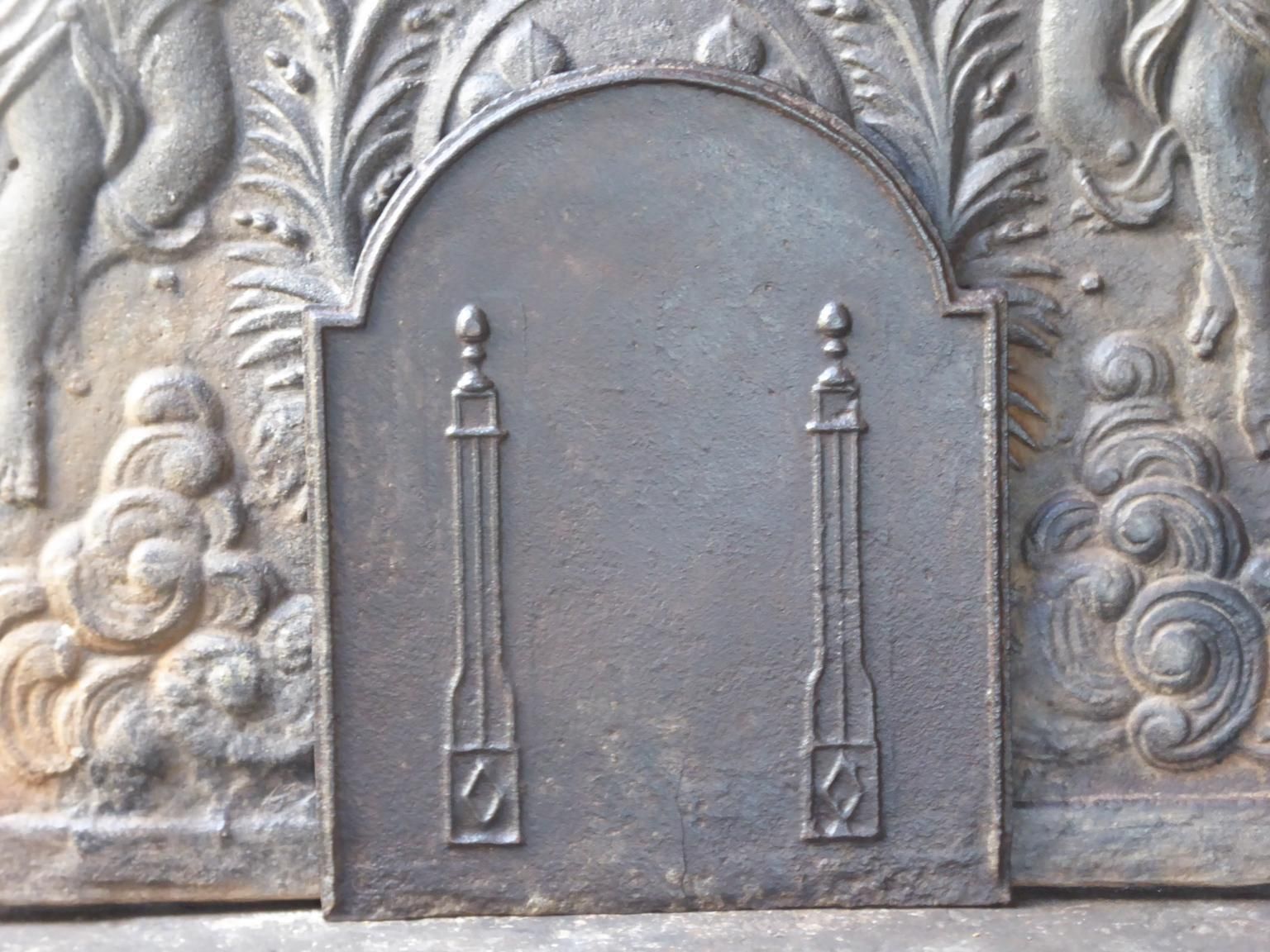 Antique French Neoclassical 'Pillars Of Freedom' Fireback / Backsplash, 19th C. photo furniture