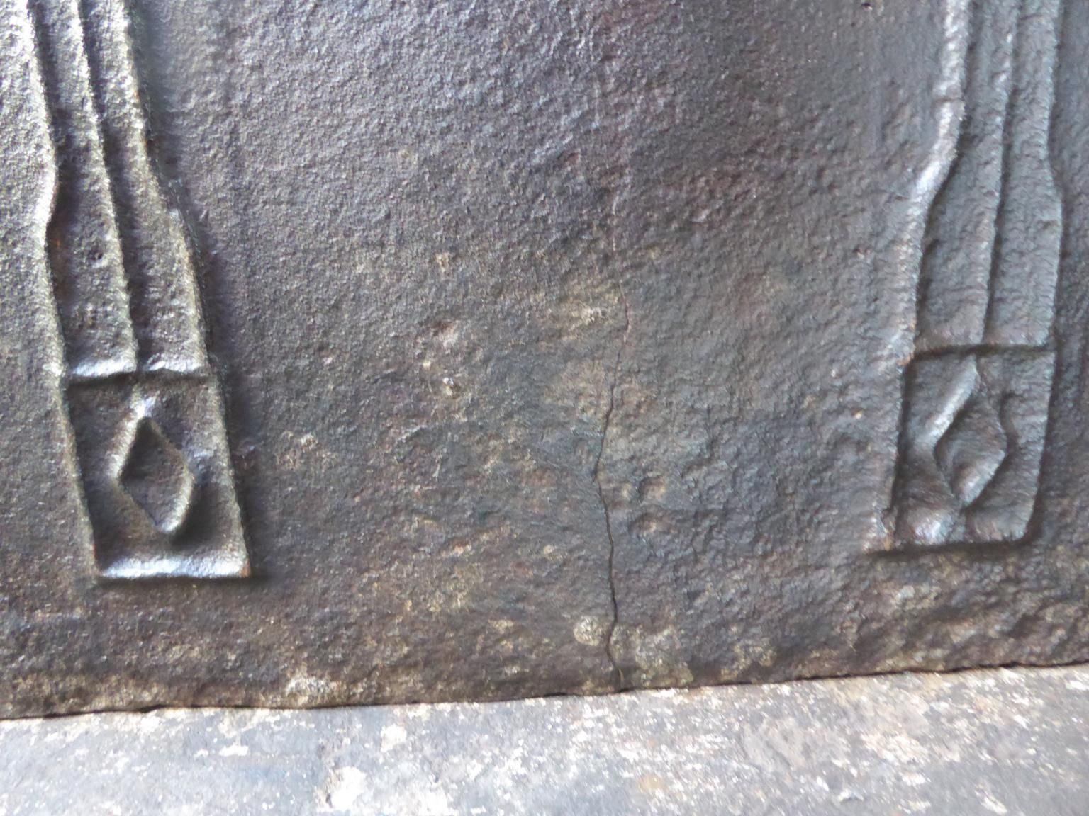 Antique French Neoclassical 'Pillars Of Freedom' Fireback / Backsplash, 19th C. photo buy