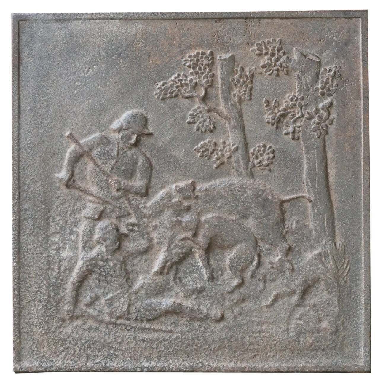 French Napoleon III 'The Hunt' Fireback / Backsplash, 19th Century