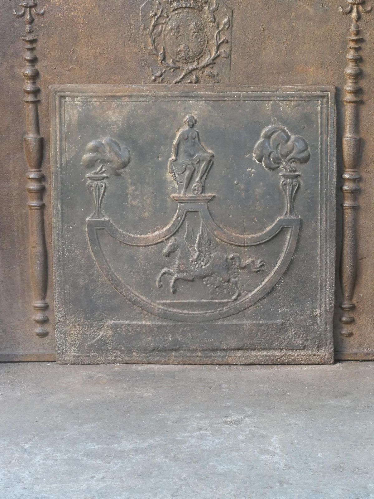 Antique French Neoclassical Period Fireback / Backsplash, 18th 19th C. photo for sale