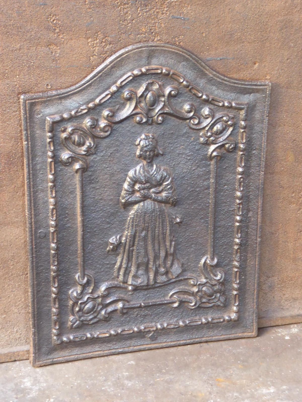 Antique French Napoleon III 'Woman' Fireback / Backsplash, 19th Century photo Home Fixtures
