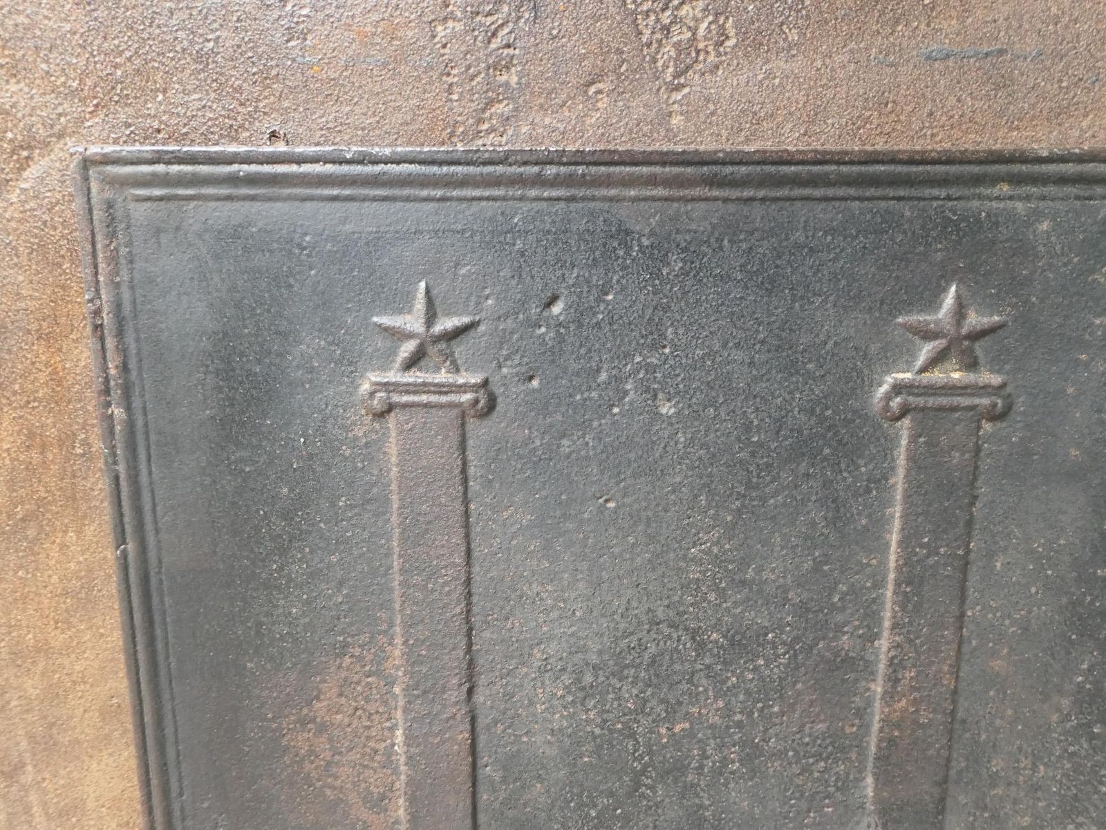 Antique French 'Pillars Of Freedom' Fireback / Backsplash, 18th   19th C. photo vintage