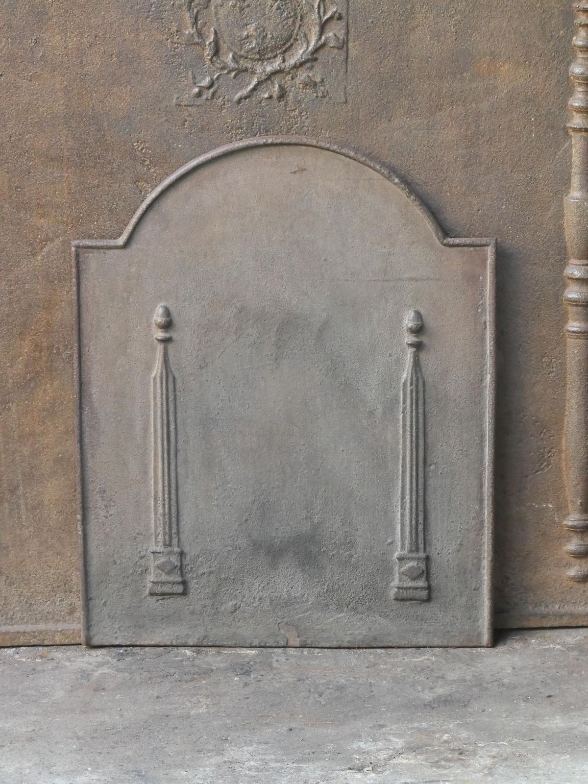 Antique French 'Pillars Of Freedom' Fireback / Backsplash, 18th   19th C. photo furniture