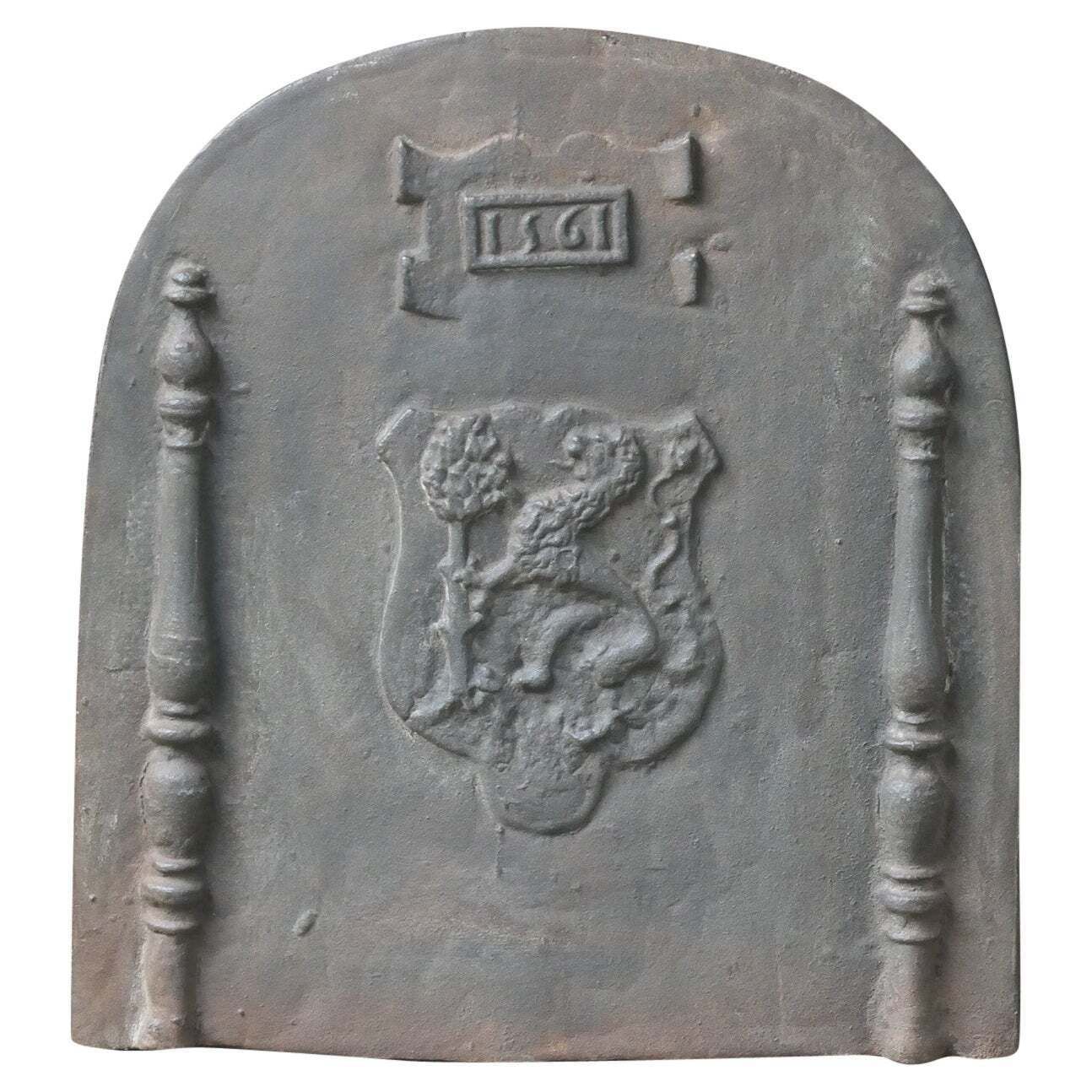 French Louis XIV Style 'Coat Of Arms' Fireback / Backsplash, 20th Century