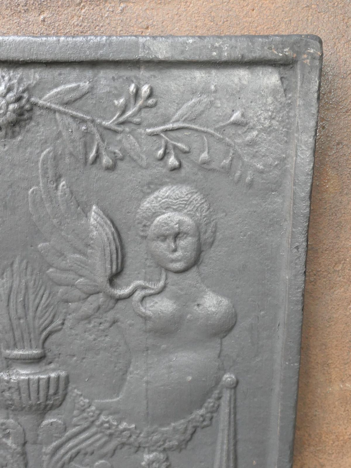 Antique French 'Allegory Of Love' Fireback / Backsplash, 18th 19th Century photo vintage