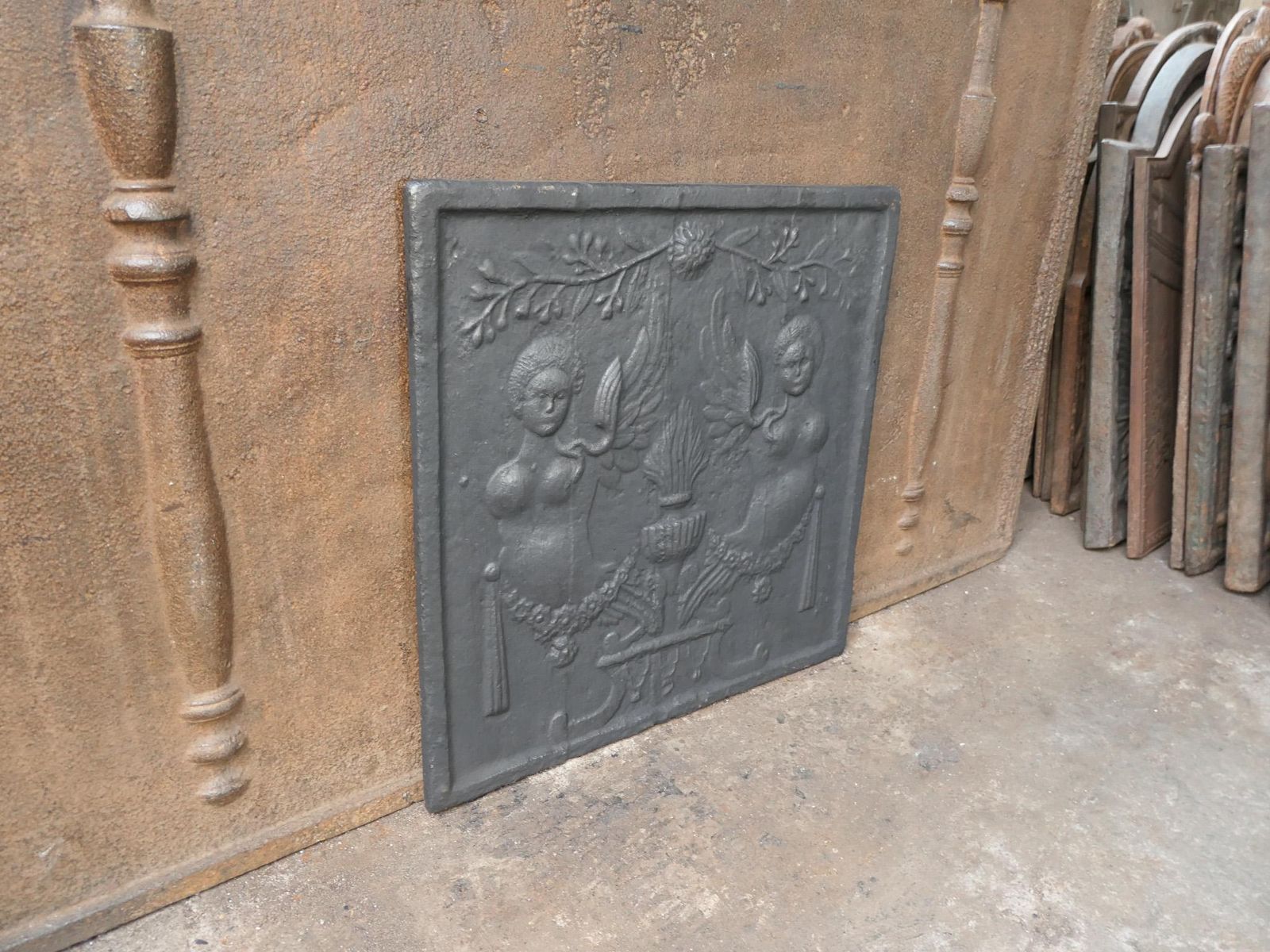 Home Fixtures Antique French 'Allegory Of Love' Fireback / Backsplash, 18th 19th Century photo
