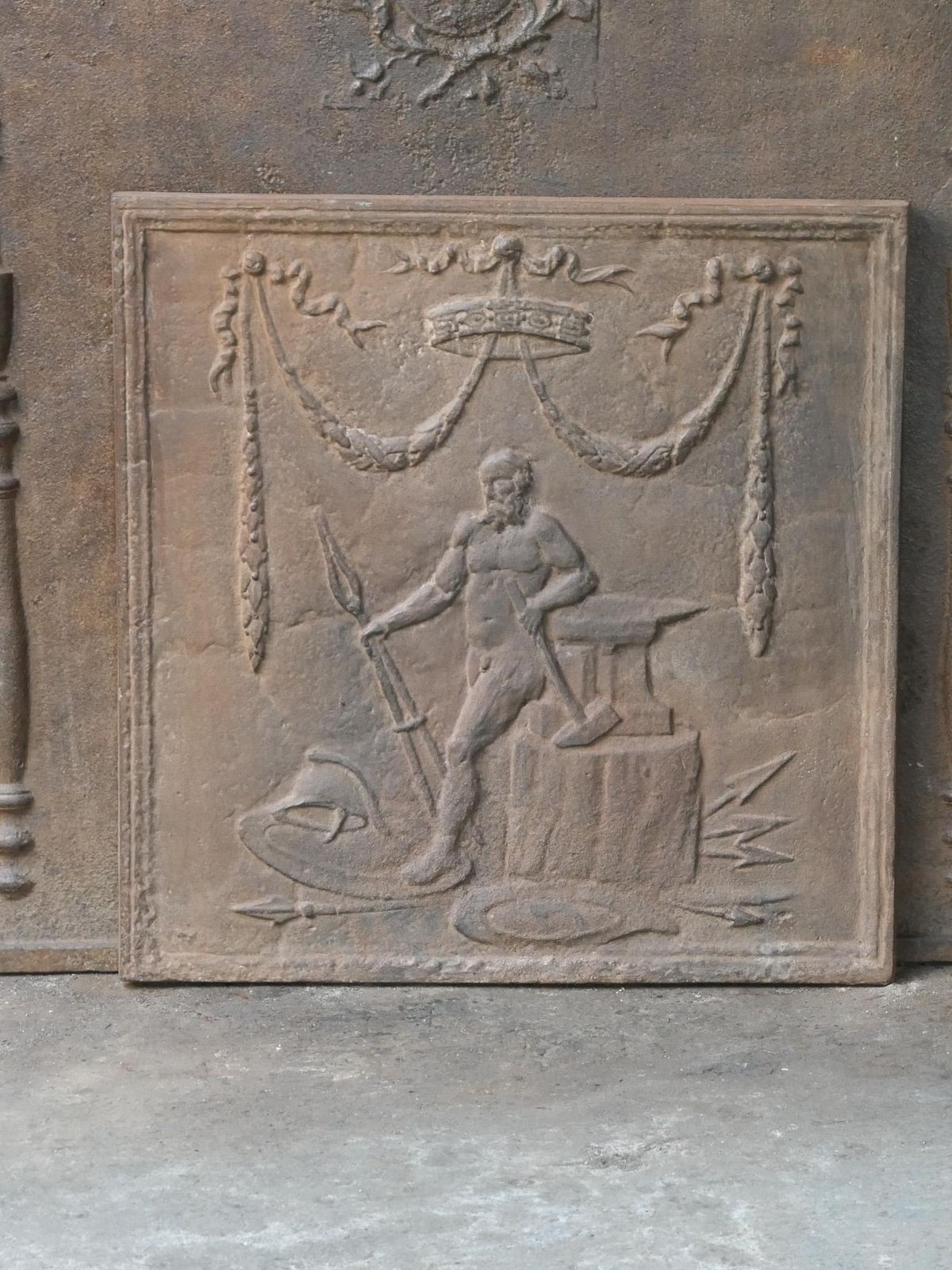French Neoclassical Style 'The Smithy' Fireback / Backsplash photo for sale