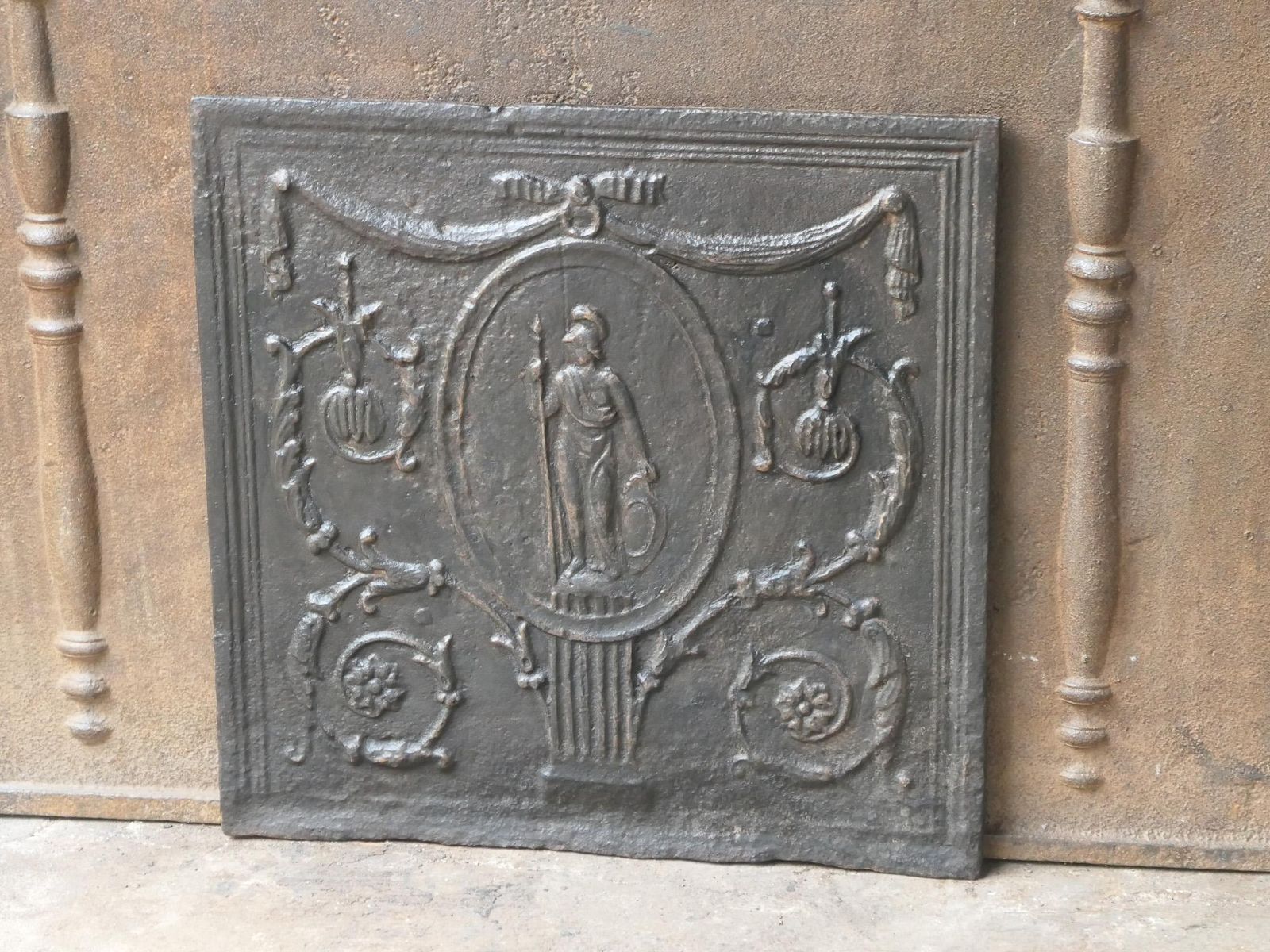 Antique French Neoclassical 'Minerva' Fireback / Backsplash, 18th 19th Century photo 405.0
