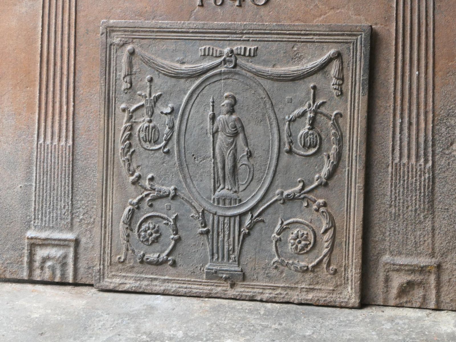 Antique French Neoclassical 'Minerva' Fireback / Backsplash, 18th 19th Century photo 422.0