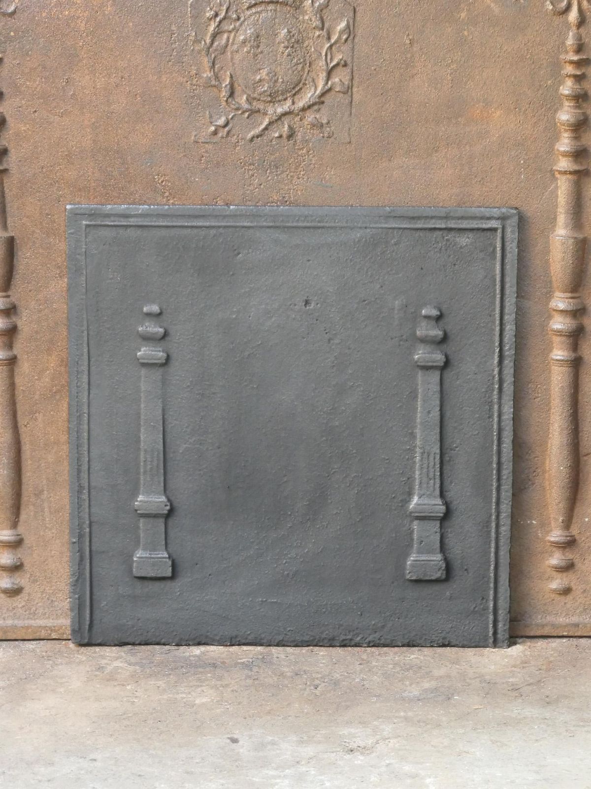 Antique French 'Pillars Of Freedom' Fireback / Backsplash, 18th   19th C. photo Home Fixtures