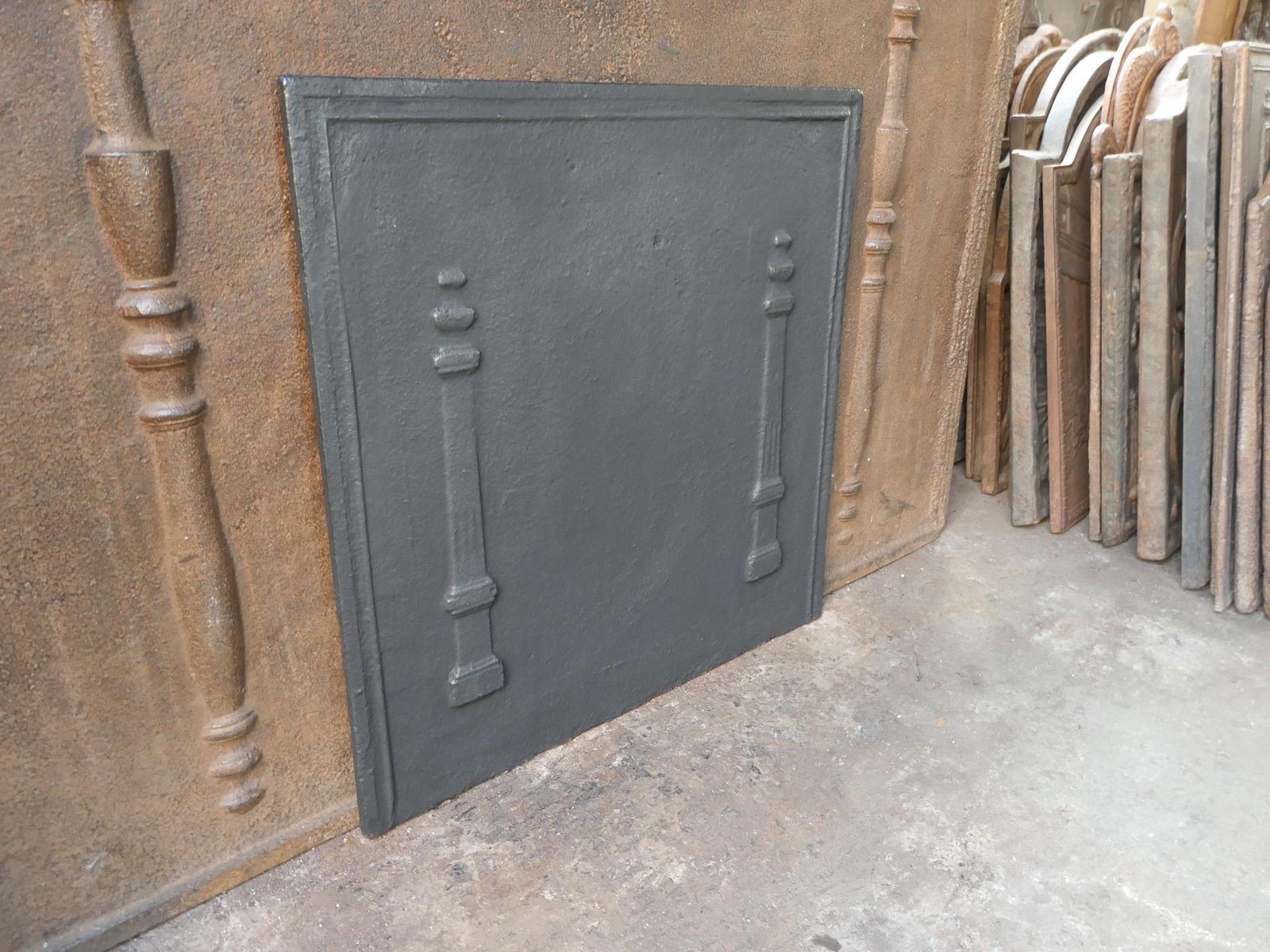 photo for sale Antique French 'Pillars Of Freedom' Fireback / Backsplash, 18th   19th C.