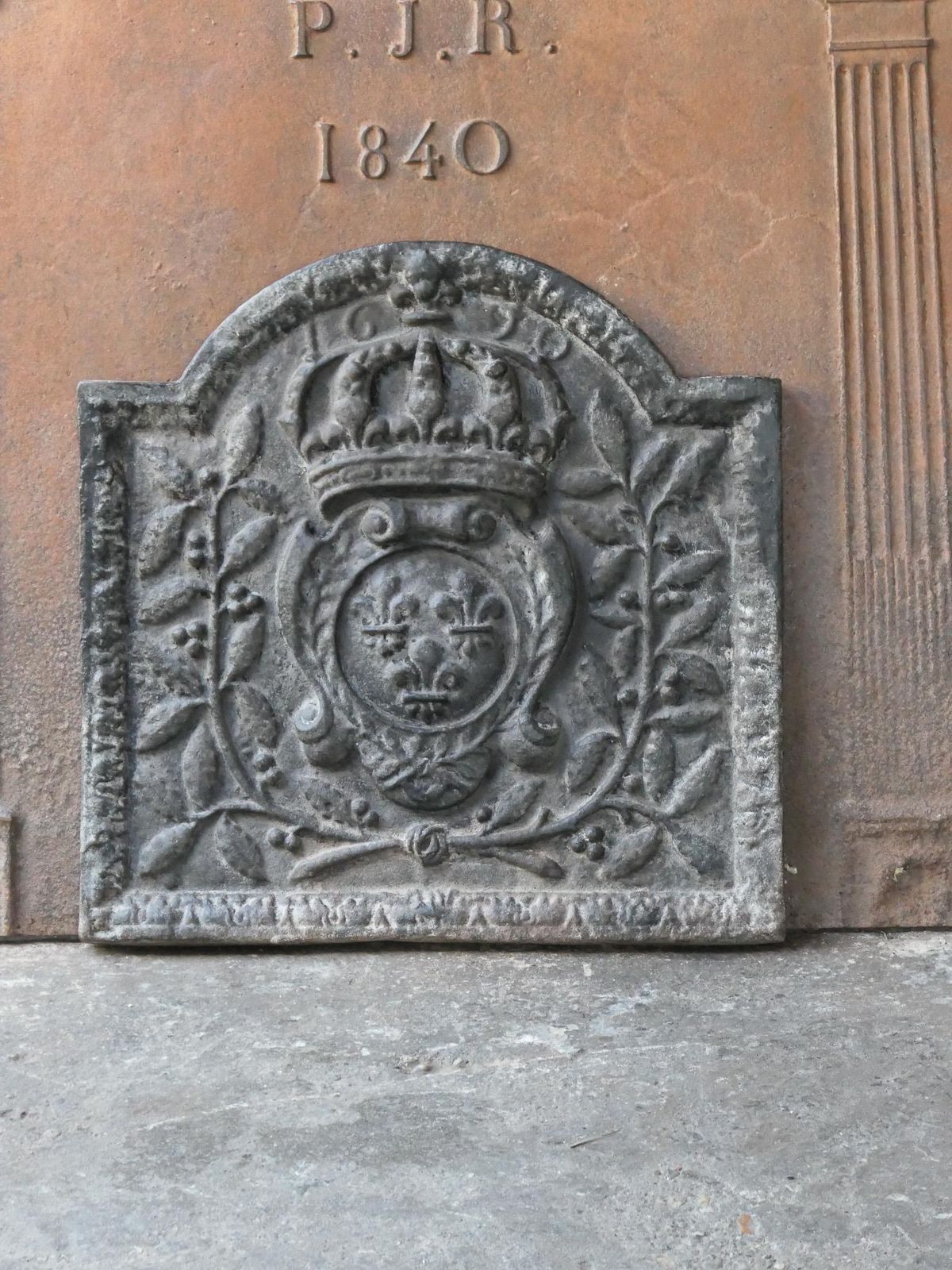 French Louis XIV Style 'Arms Of France' Fireback / Backsplash photo for sale