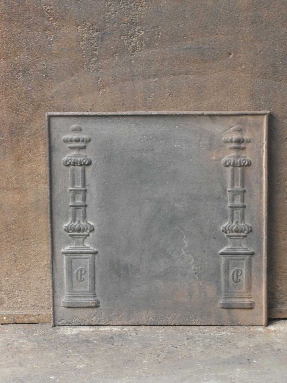 Antique French 'Pillars Of Freedom' Fireback / Backsplash, 18th   19th C. photo Home Fixtures