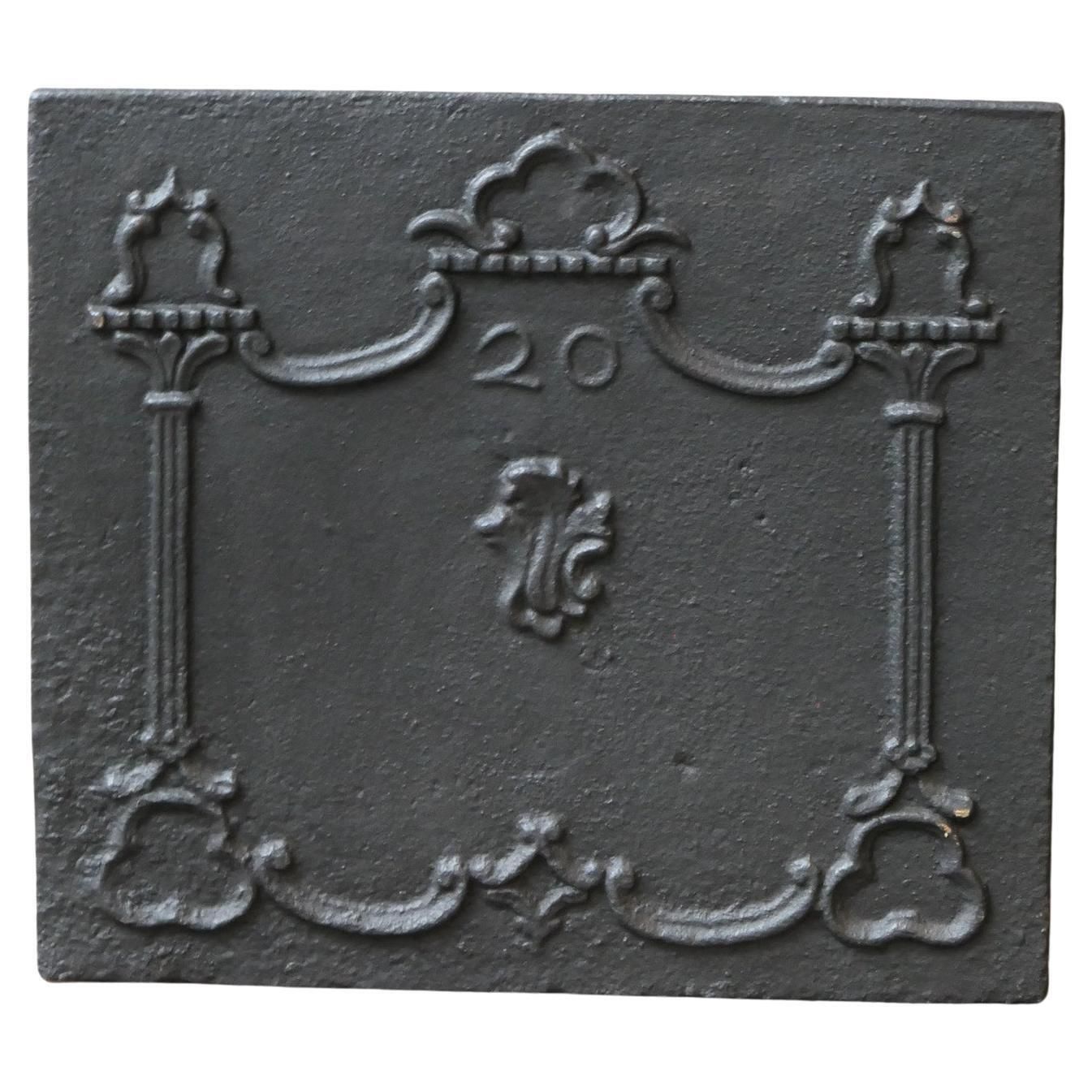 Small French Louis XV Fireback / Backsplash, 18th Century