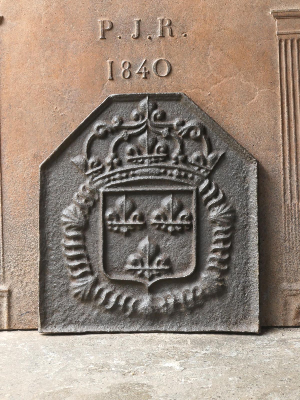 French Louis XIV Style 'Arms Of France' Fireback / Backsplash photo furniture