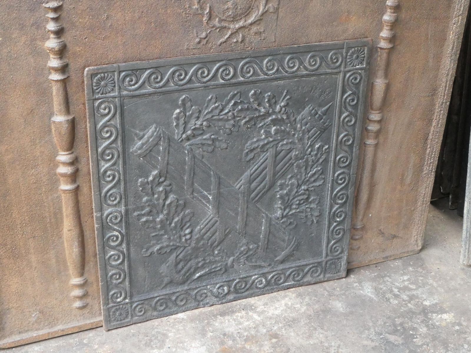 French Neoclassical 'Fasces' Fireback / Backsplash, 18th 19th Century photo Home Fixtures