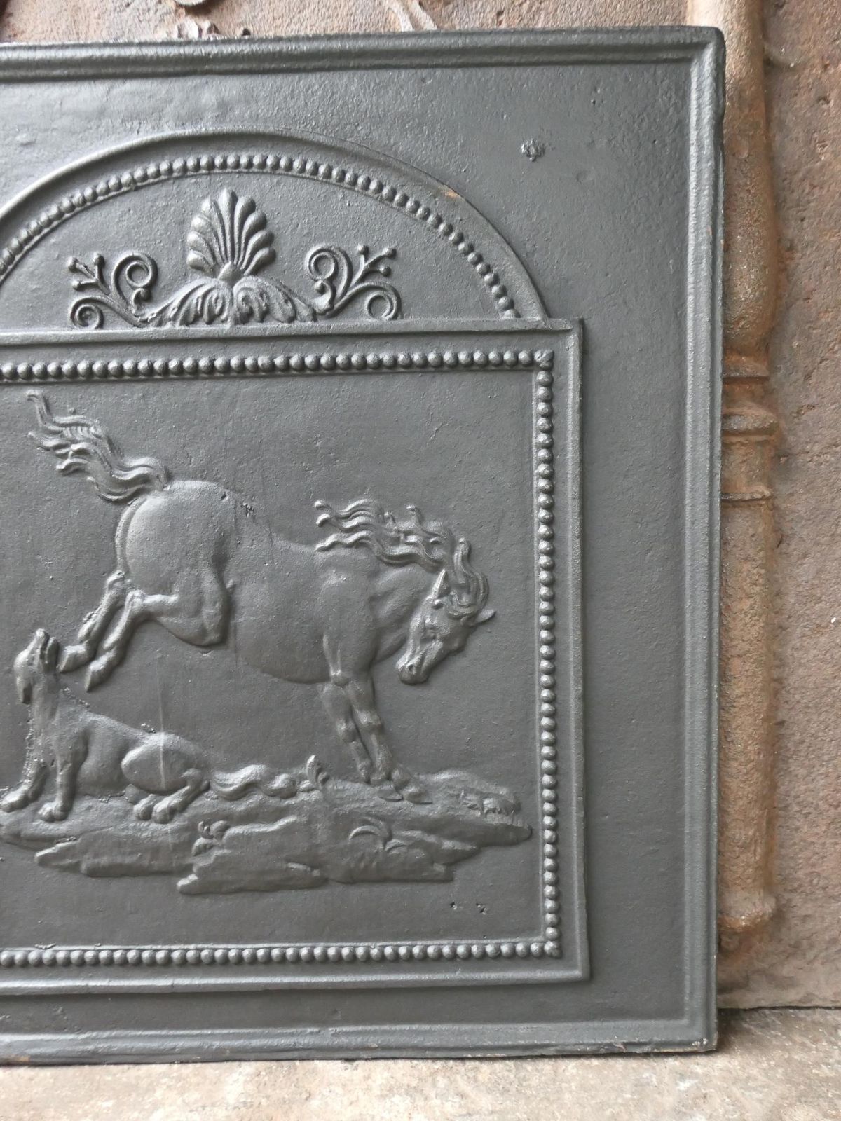 French Napoleon III 'Horse' Fireback / Backsplash, 19th Century photo vinterior