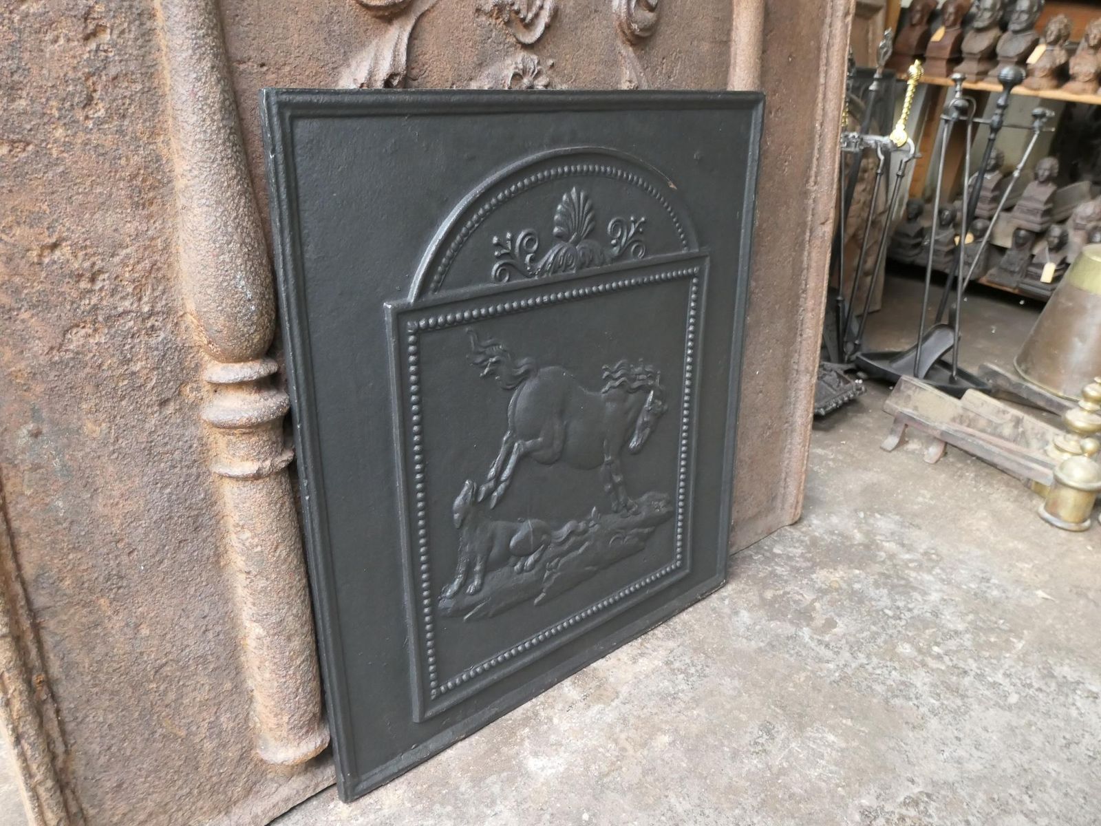 photo furniture French Napoleon III 'Horse' Fireback / Backsplash, 19th Century