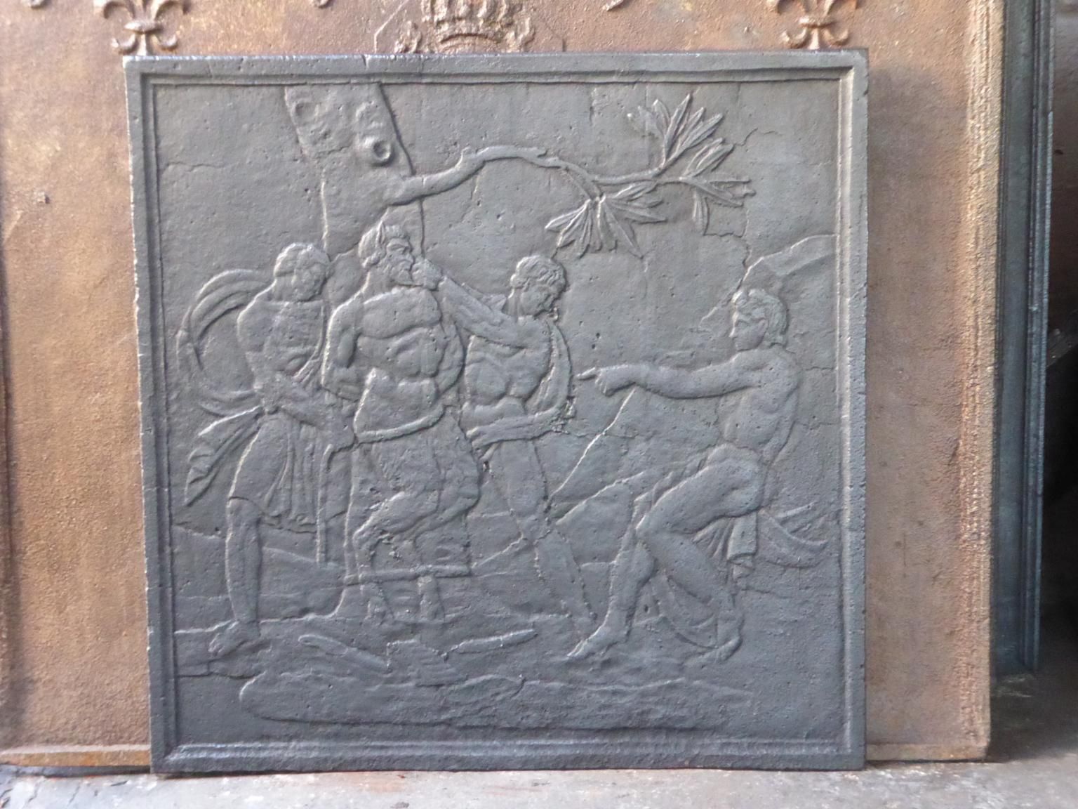 French 'Apollo And Satyr Marsyas' Fireback / Backsplash, 18th 19th Century photo furniture