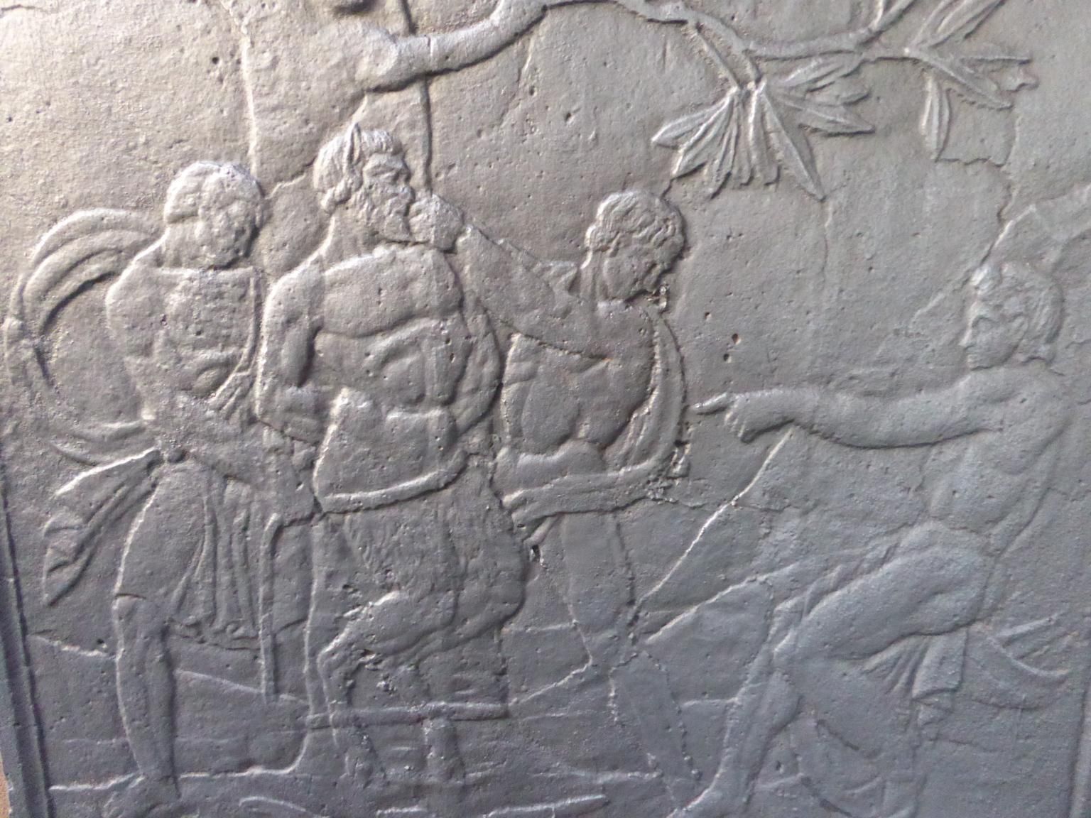 French 'Apollo And Satyr Marsyas' Fireback / Backsplash, 18th 19th Century photo for sale