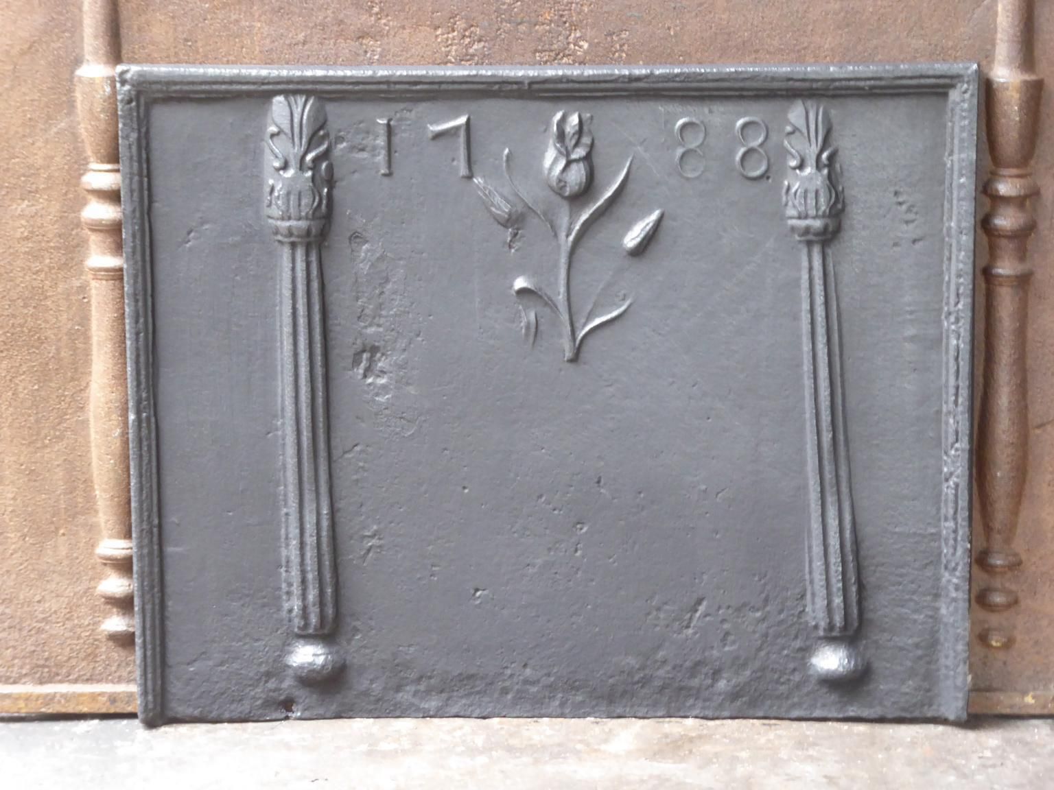 18th Century French 'Pillars With Decoration' Fireback / Backsplash photo furniture