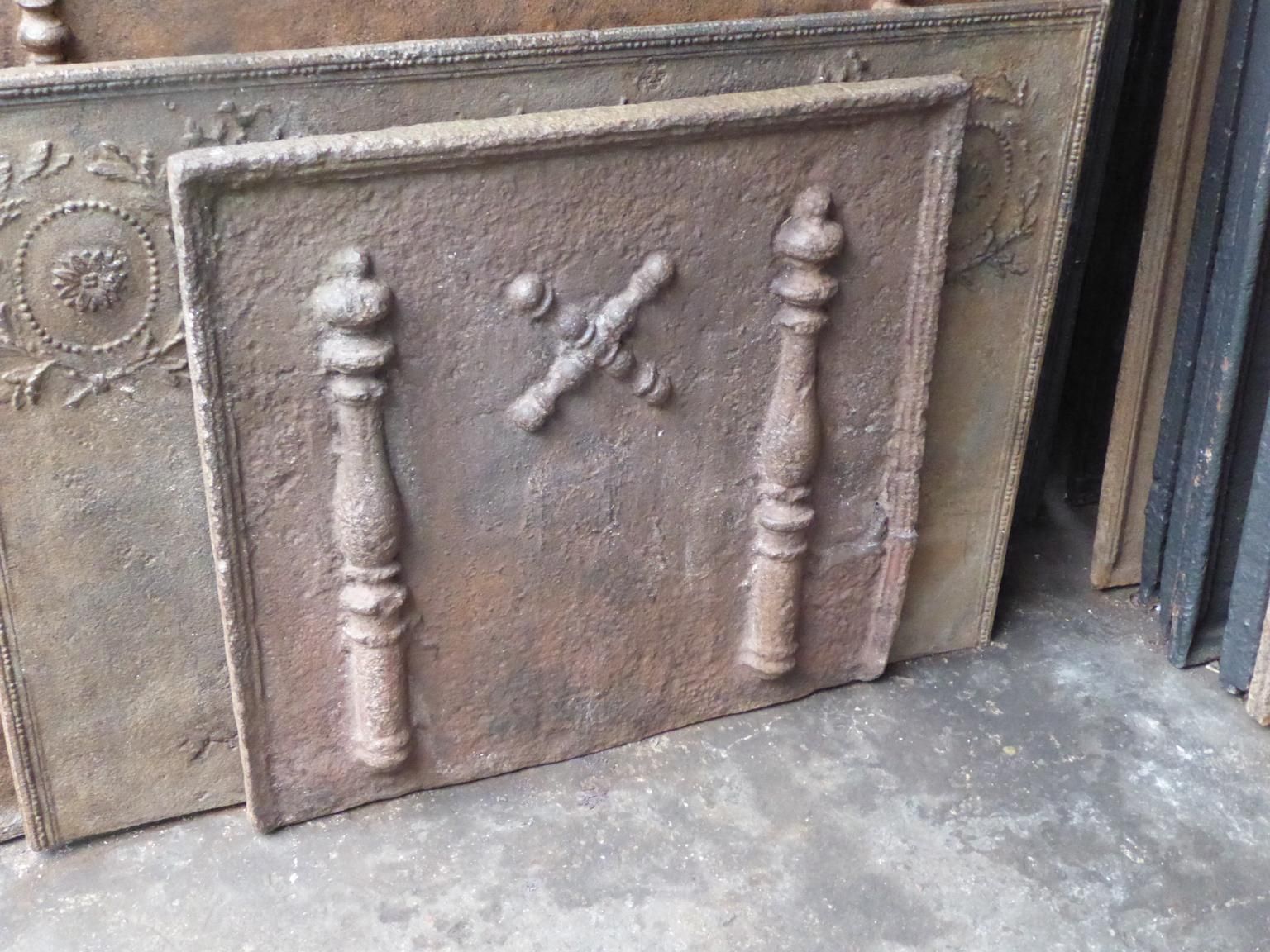 17th 18th Century French Louis XIV 'Saint Andrew's Cross' Fireback / Backsplash photo for sale