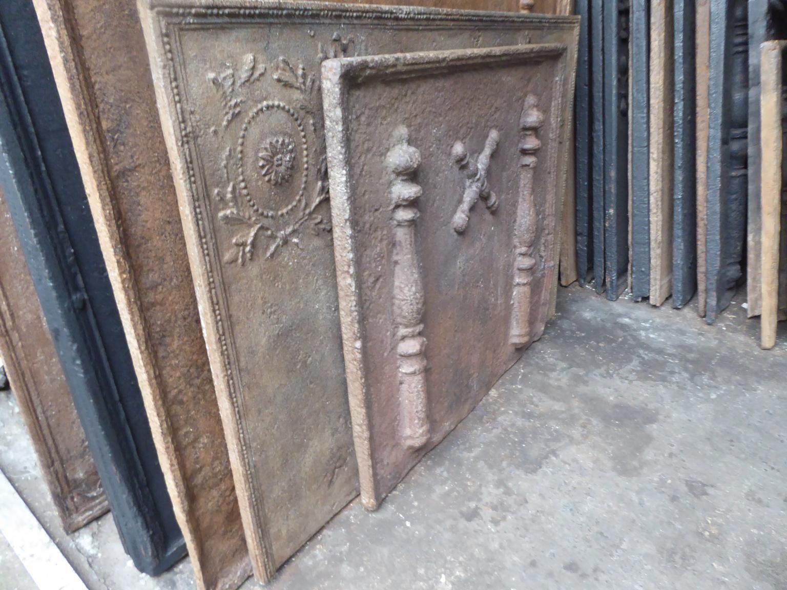 17th 18th Century French Louis XIV 'Saint Andrew's Cross' Fireback / Backsplash photo vintage