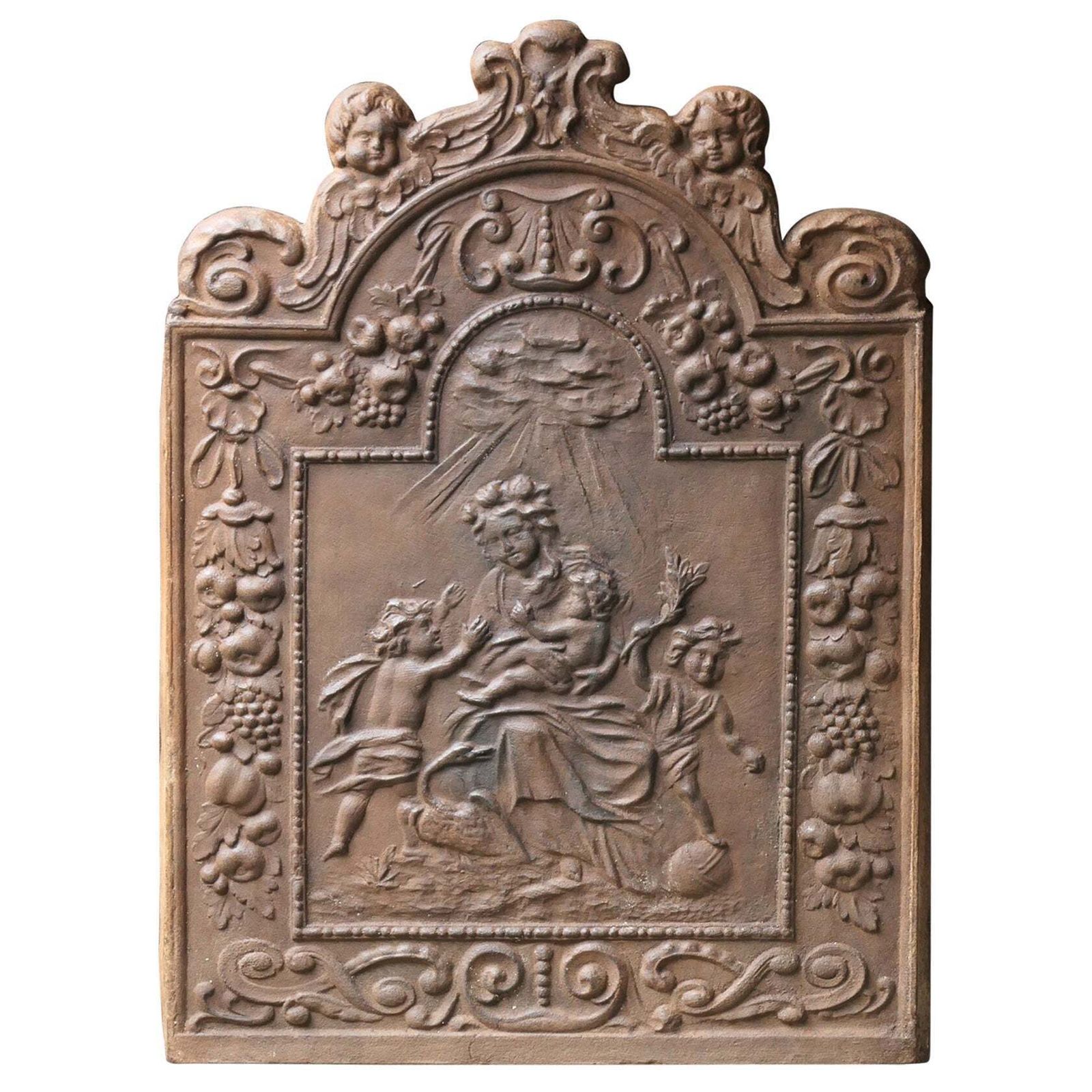 Antique French 'Caritas' Fireback / Backsplash, 19th Century