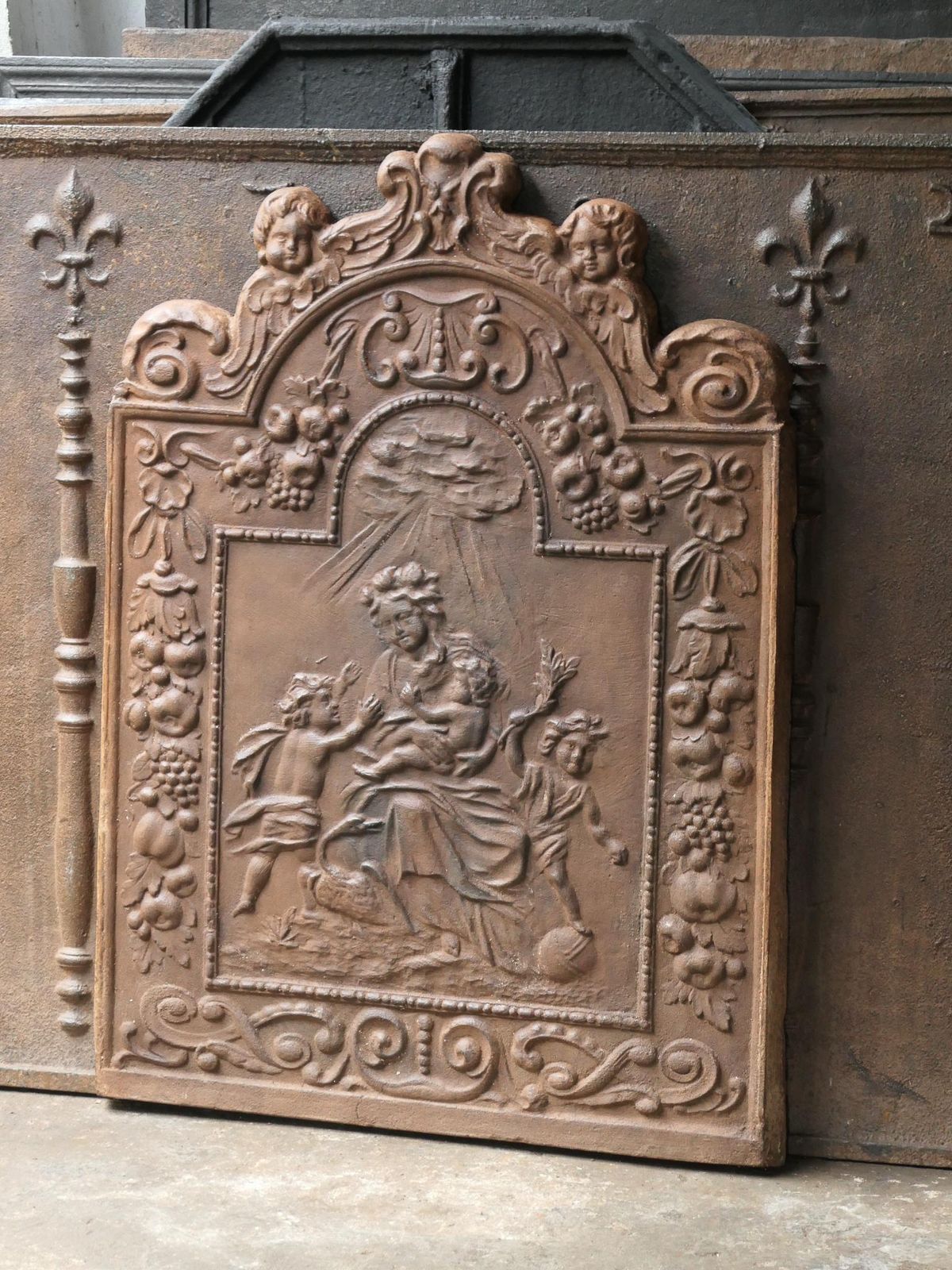 Antique French 'Caritas' Fireback / Backsplash, 19th Century photo Home Fixtures