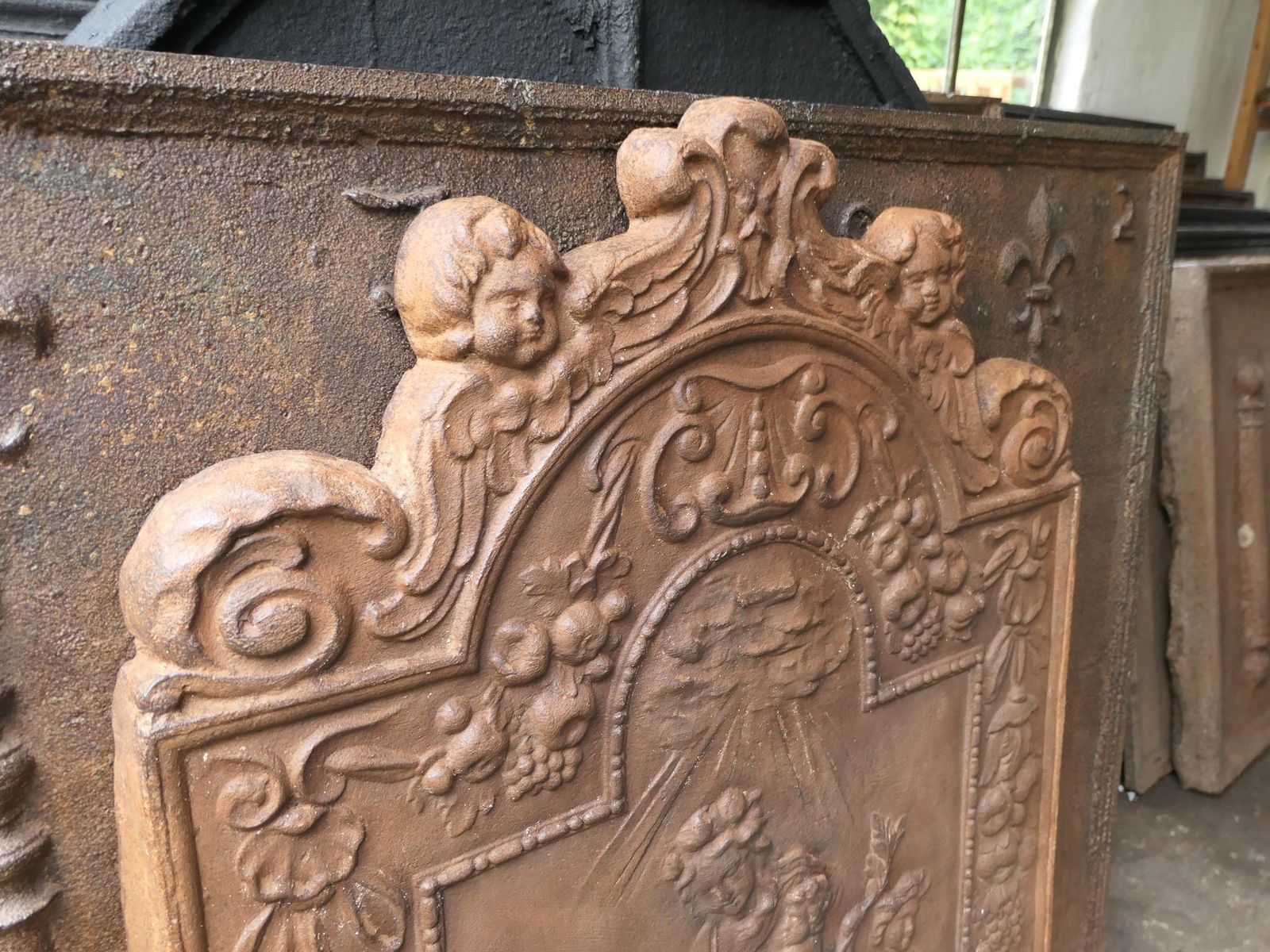Home Fixtures Antique French 'Caritas' Fireback / Backsplash, 19th Century photo