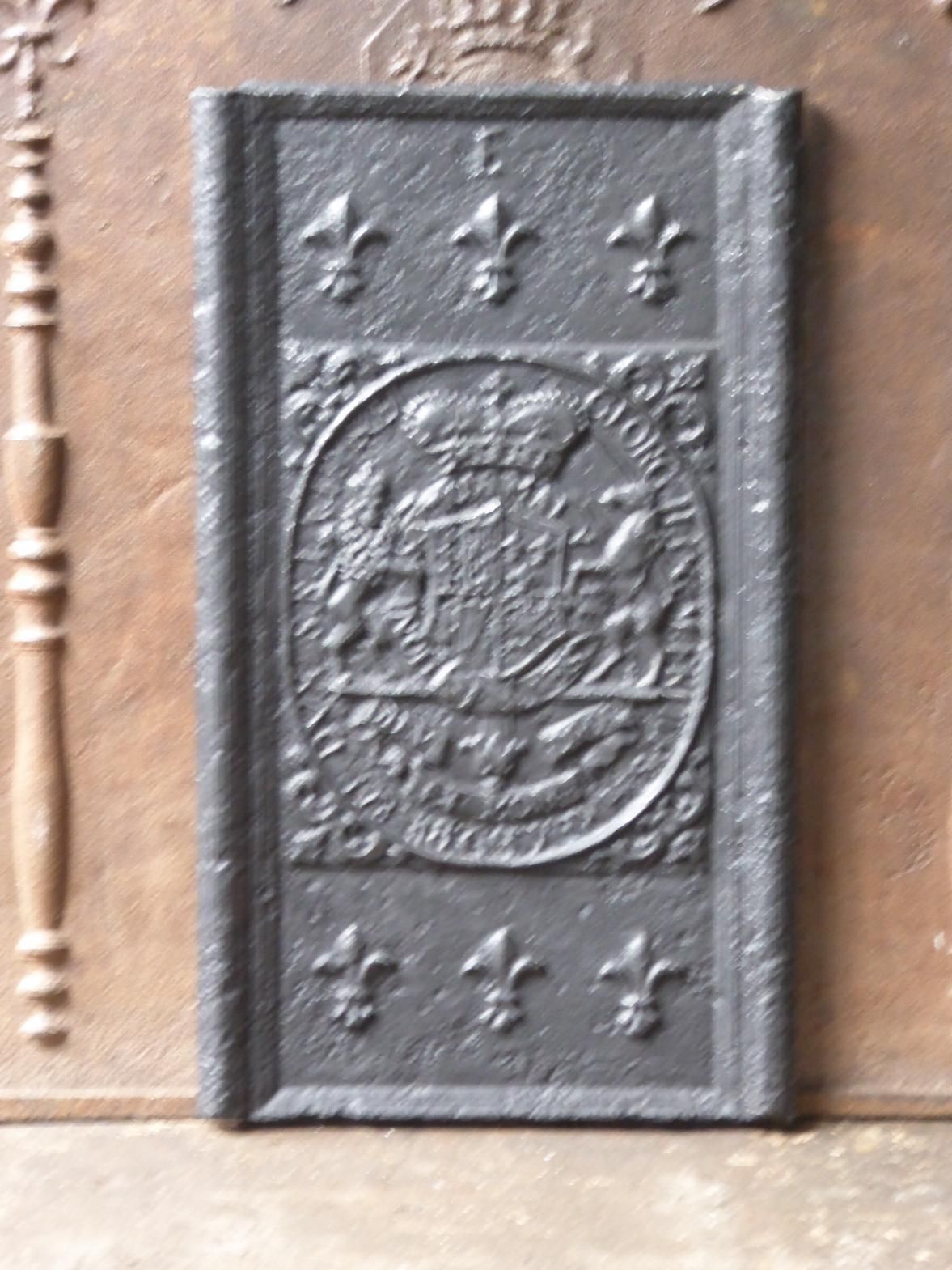 Antique German 'Coat Of Arms' Fireback / Backsplash, 17th 18th Century photo furniture