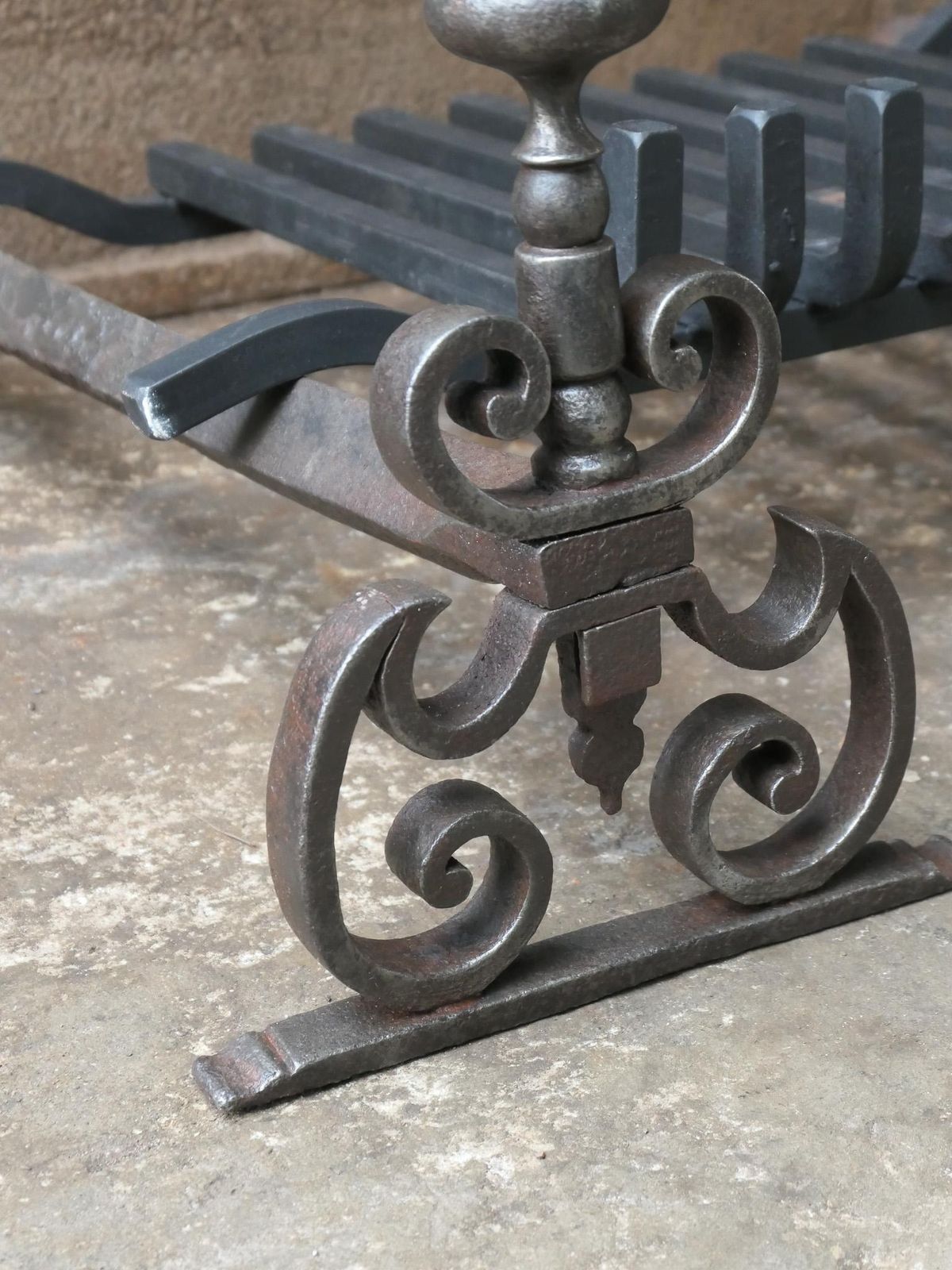 Home Fixtures French Louis XV Period Fireplace Grate Or Fire Basket, 18th Century photo