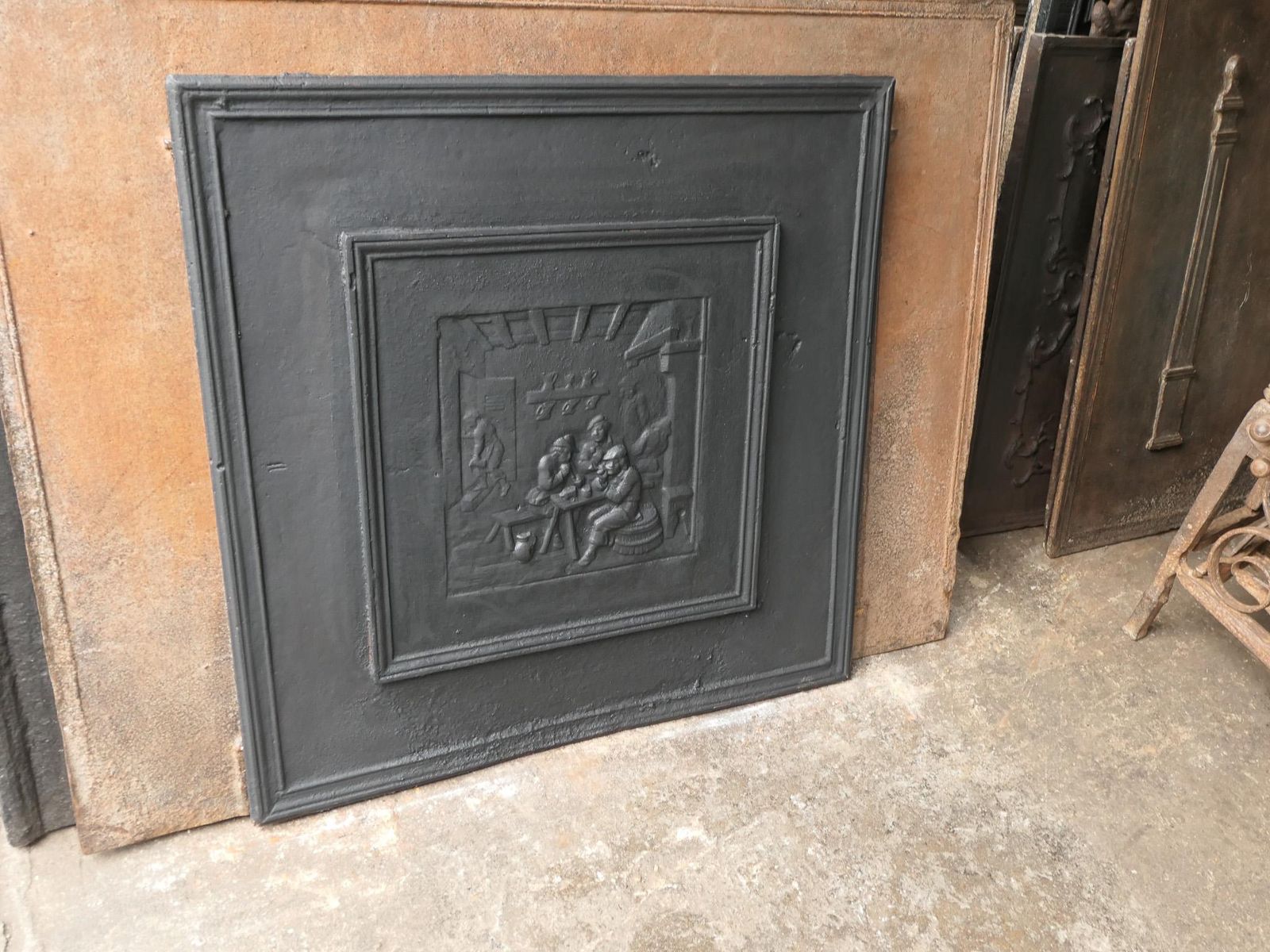 Antique French Napoleon III Style 'The Pub' Fireback / Backsplash photo vintage