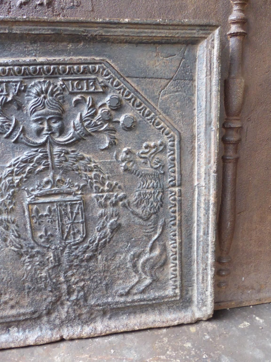 Antique French 'Arms Of France And Navarre' Fireback / Backsplash, 17th Century photo buy