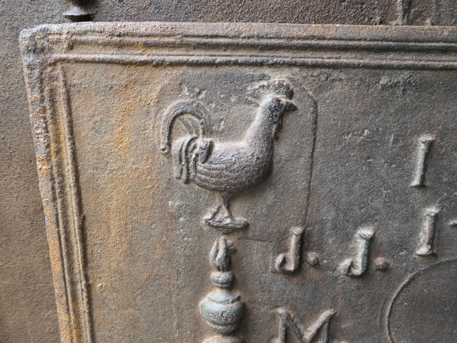 Antique French 'Marriage' Fireback / Backsplash, 19th Century photo vintage
