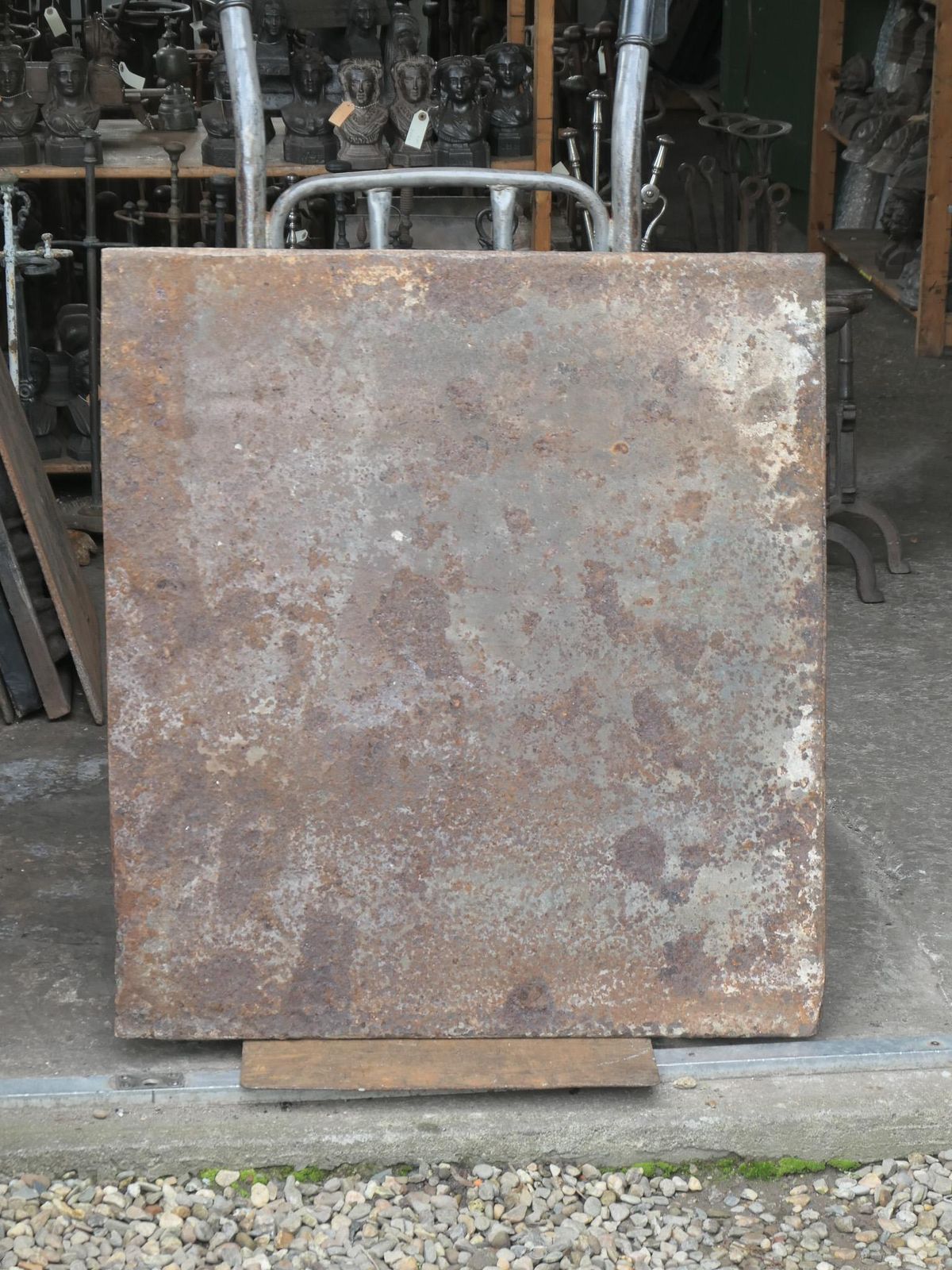 Home Fixtures Antique French 'Marriage' Fireback / Backsplash, 19th Century photo
