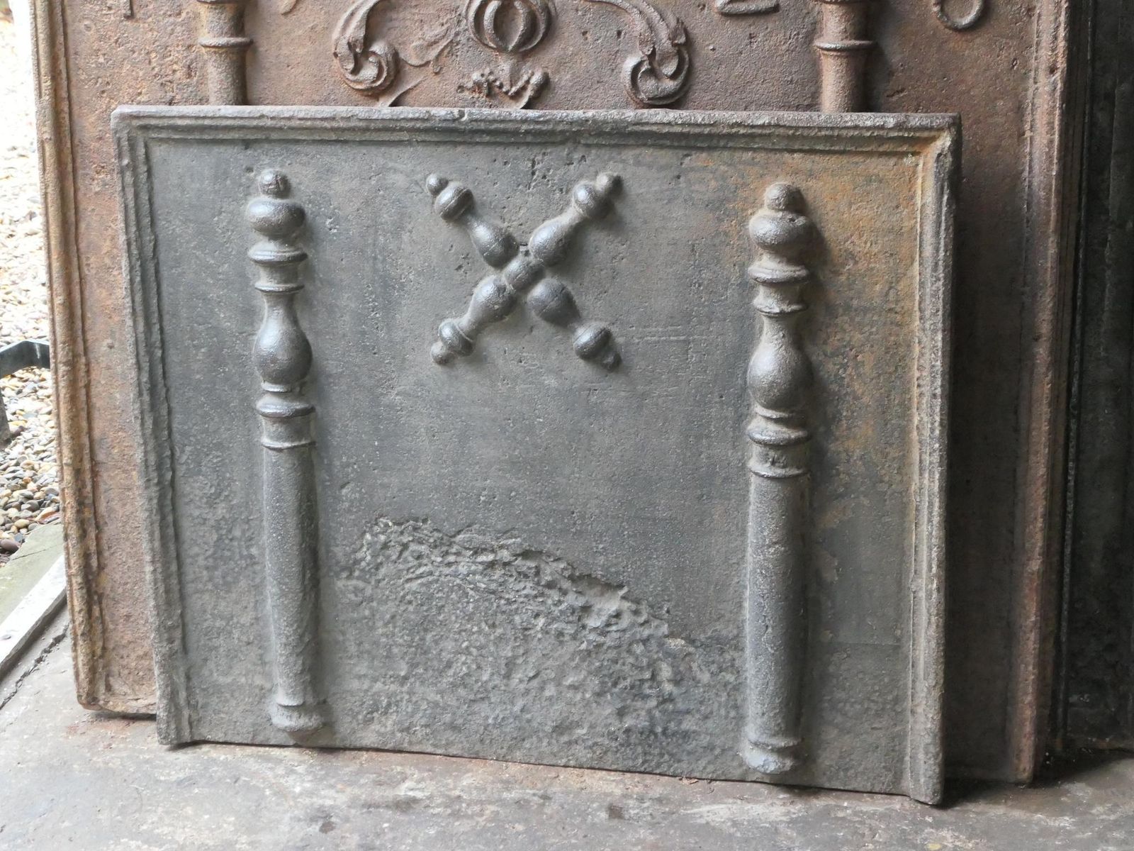 17th 18th Century French Louis XIV 'Saint Andrew's Cross' Fireback / Backsplash photo Home Fixtures